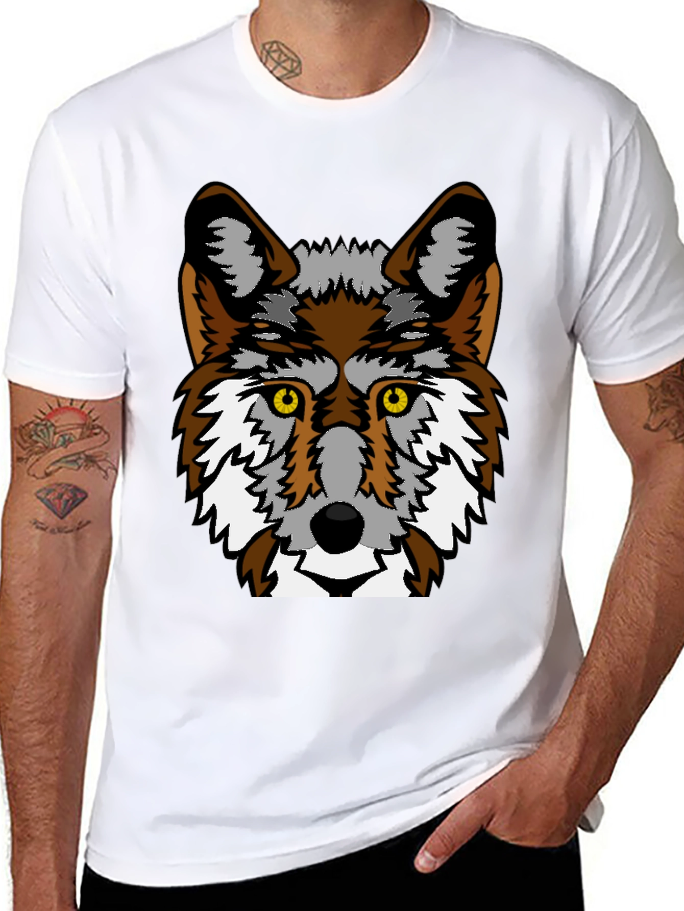 Cool Wolf Graphic Black T-Shirt