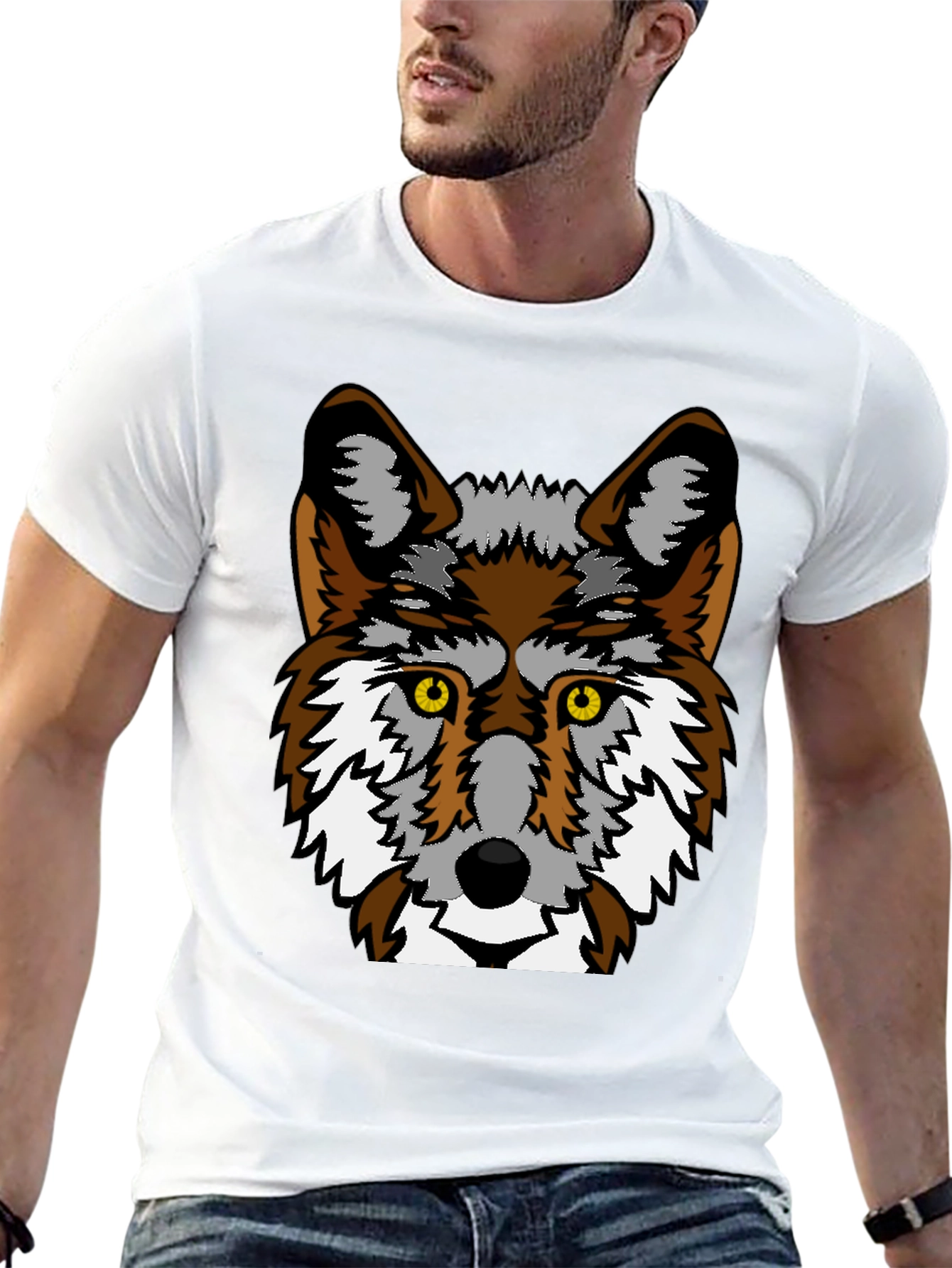 Cool Wolf Graphic Black T-Shirt