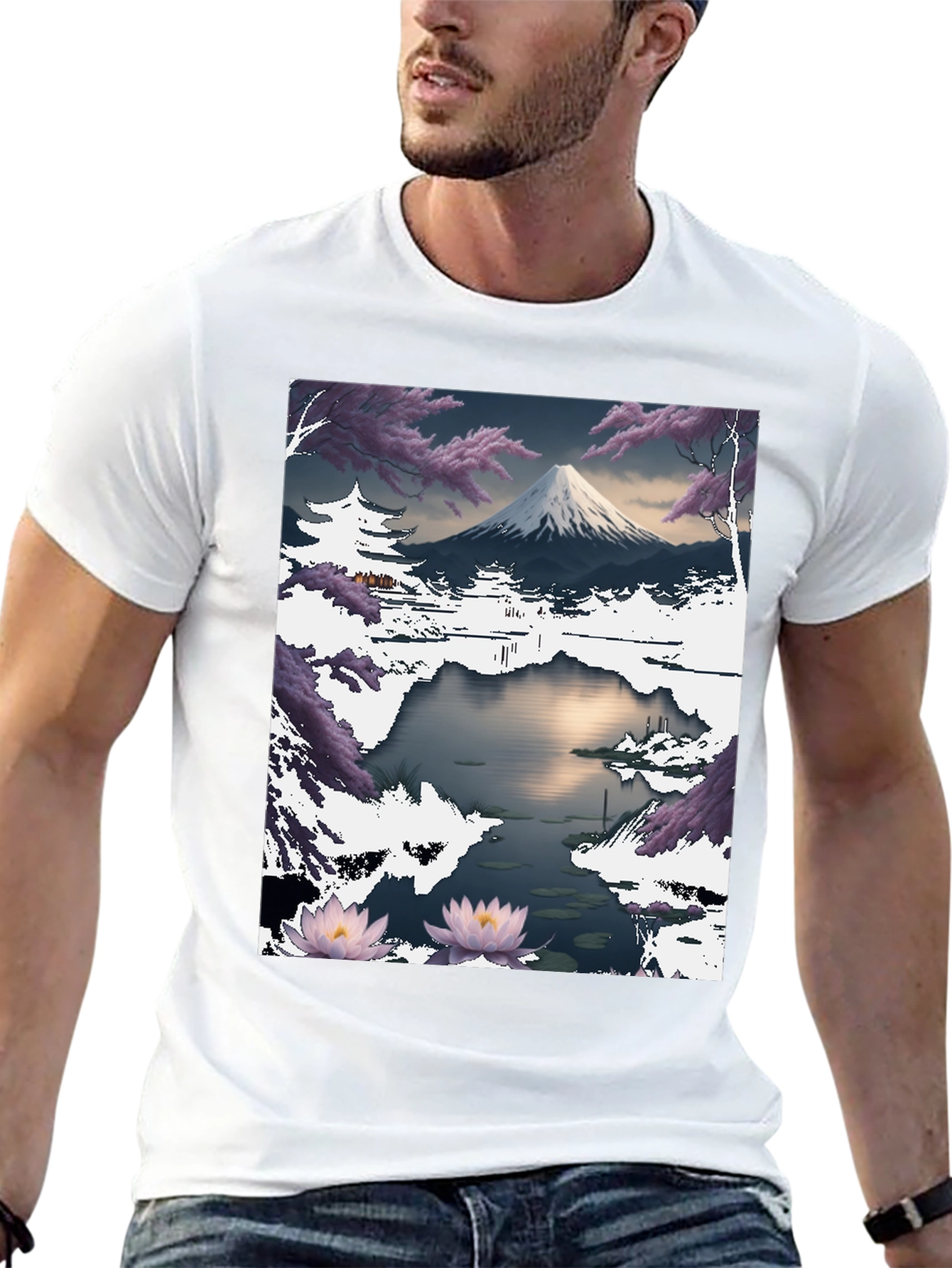 Mount Fuji Landscape Graphic T-Shirt