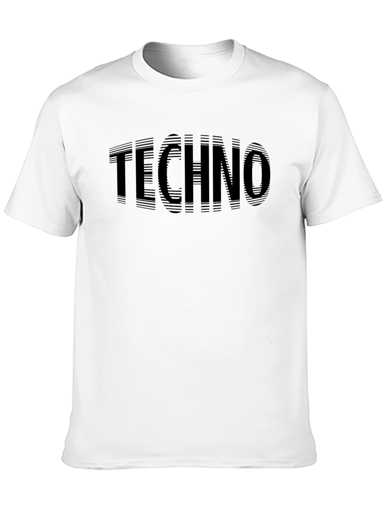 Techno Graphic Print Black T-Shirt
