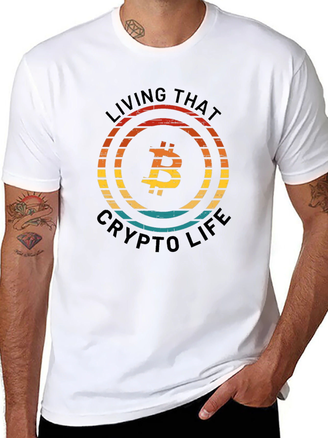 Bitcoin Crypto Life Black T-Shirt