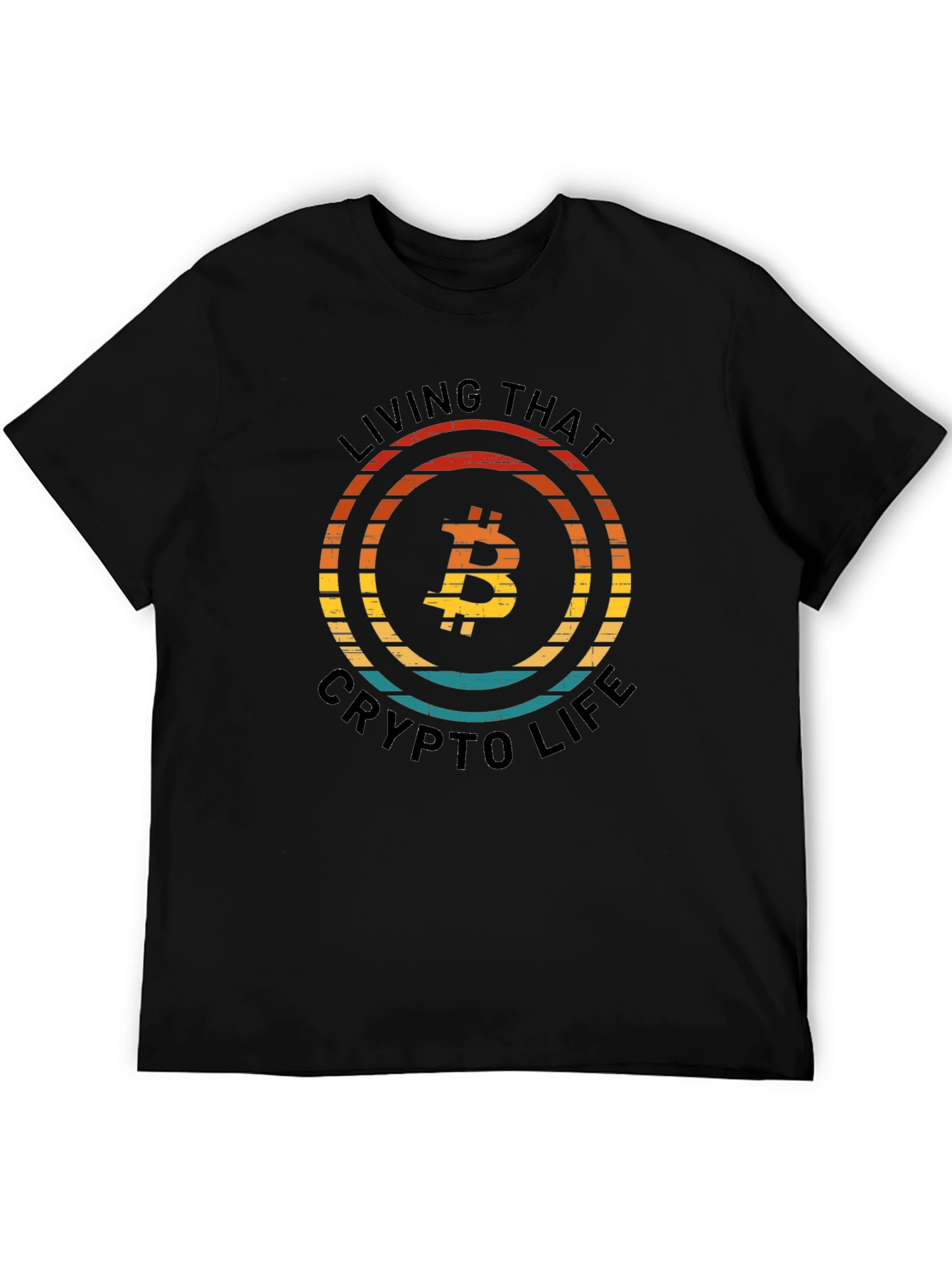 Bitcoin Crypto Life Black T-Shirt
