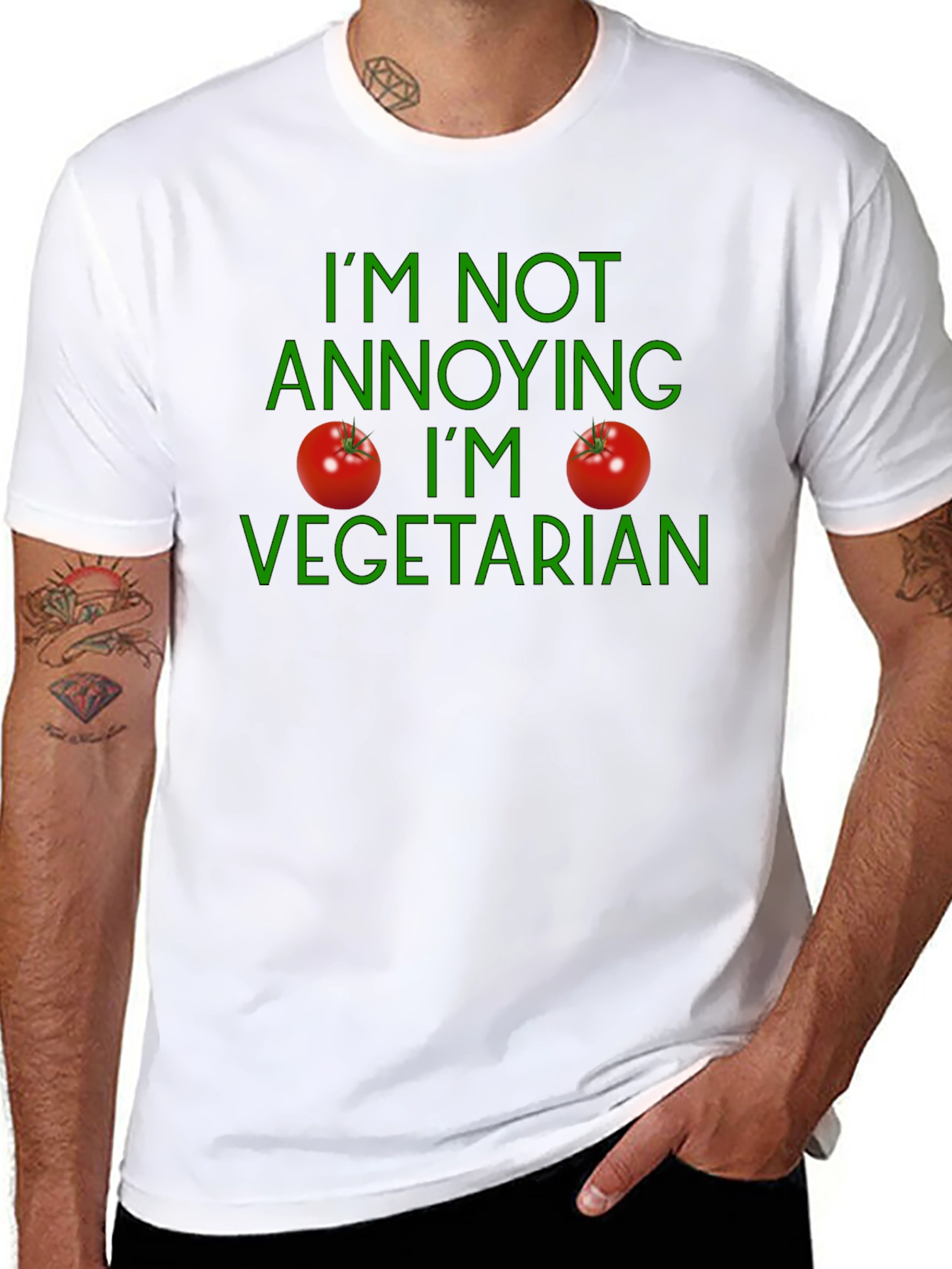 Vegetarian Statement T-Shirt - Soft Cotton Casual Wear