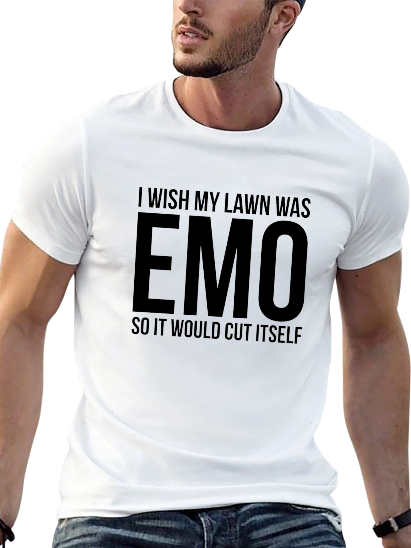 Emo Lawn Black Graphic T-Shirt