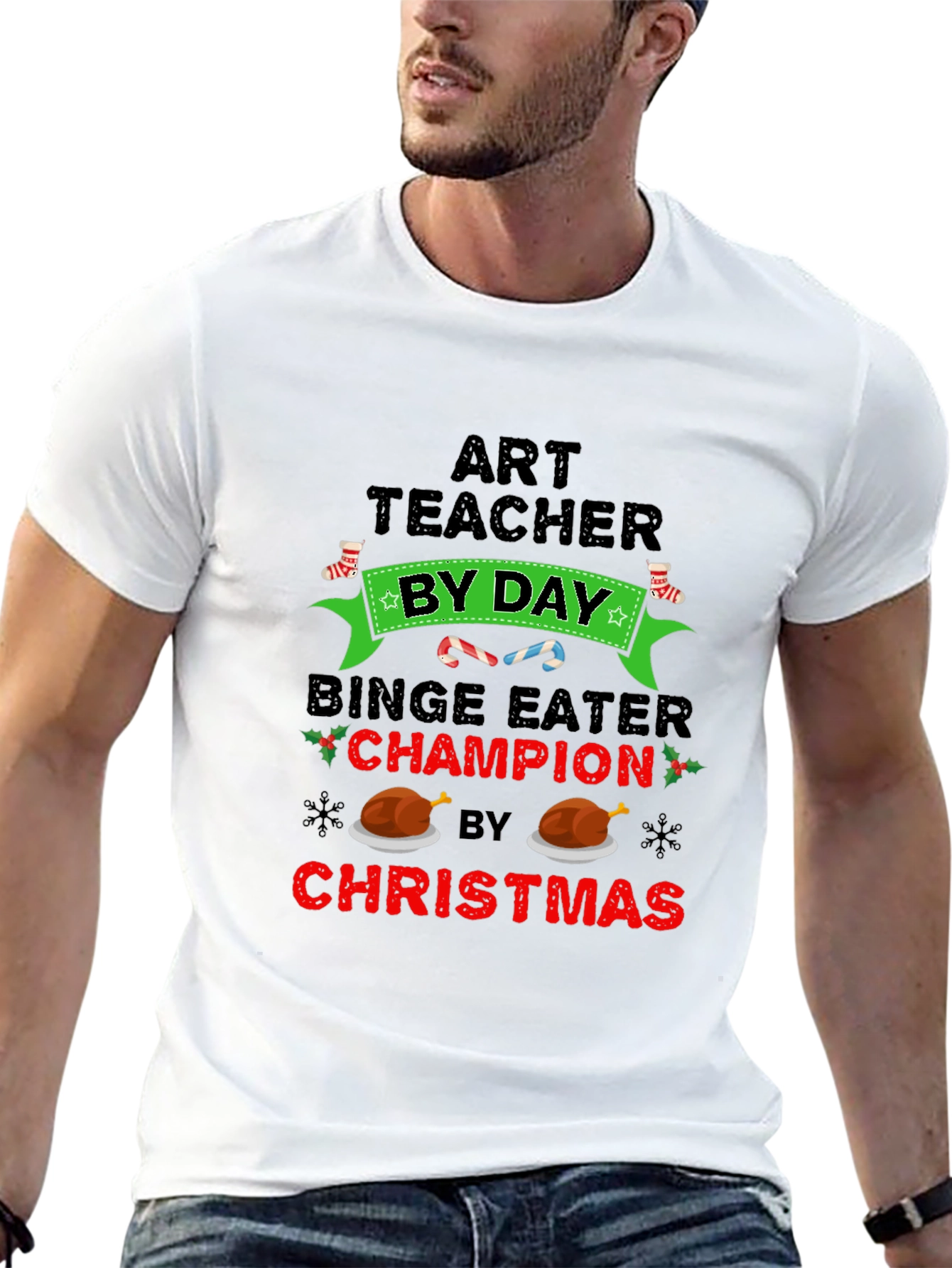 Art Teacher Binge Eater Christmas T-Shirt