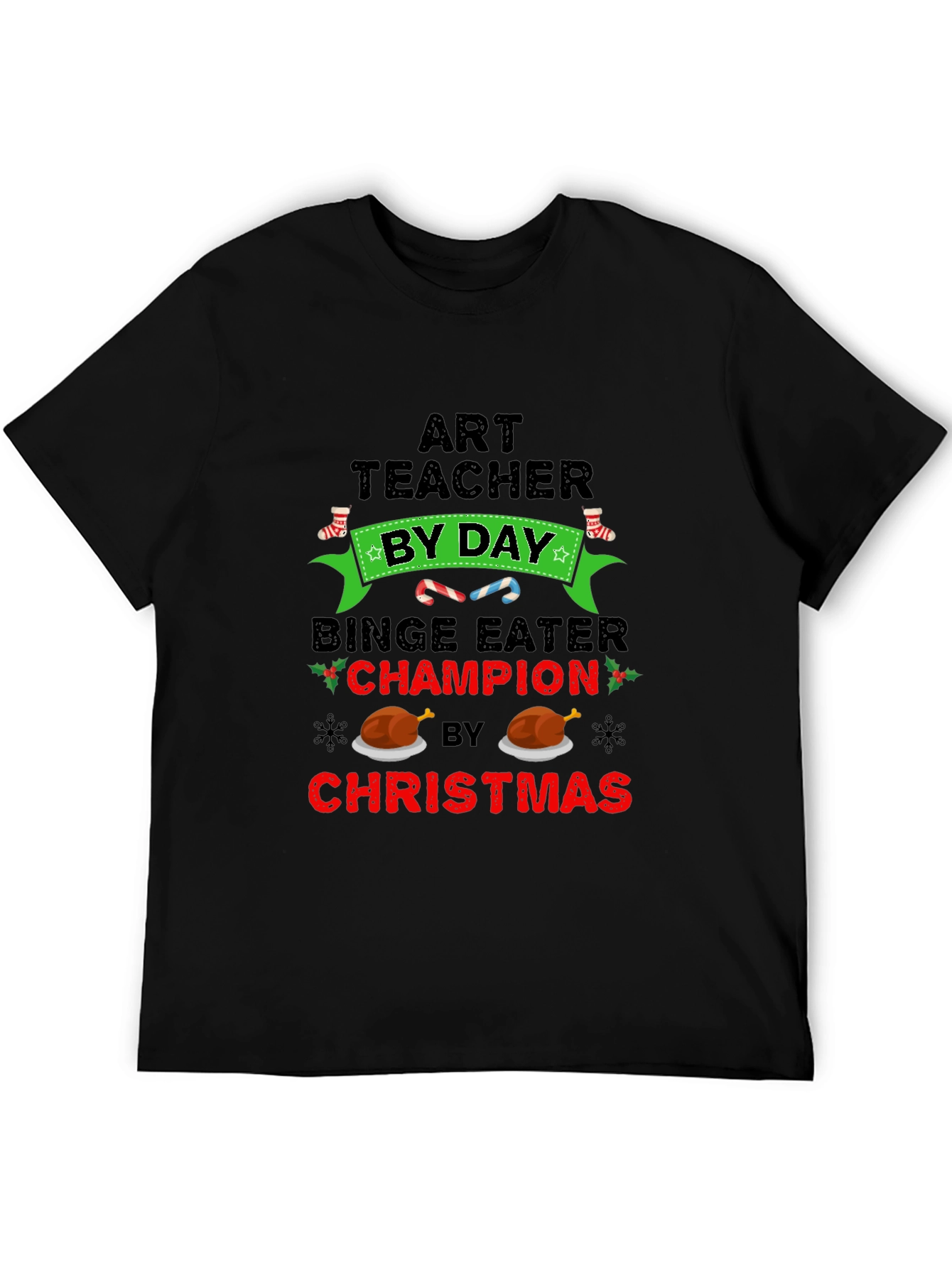 Art Teacher Binge Eater Christmas T-Shirt