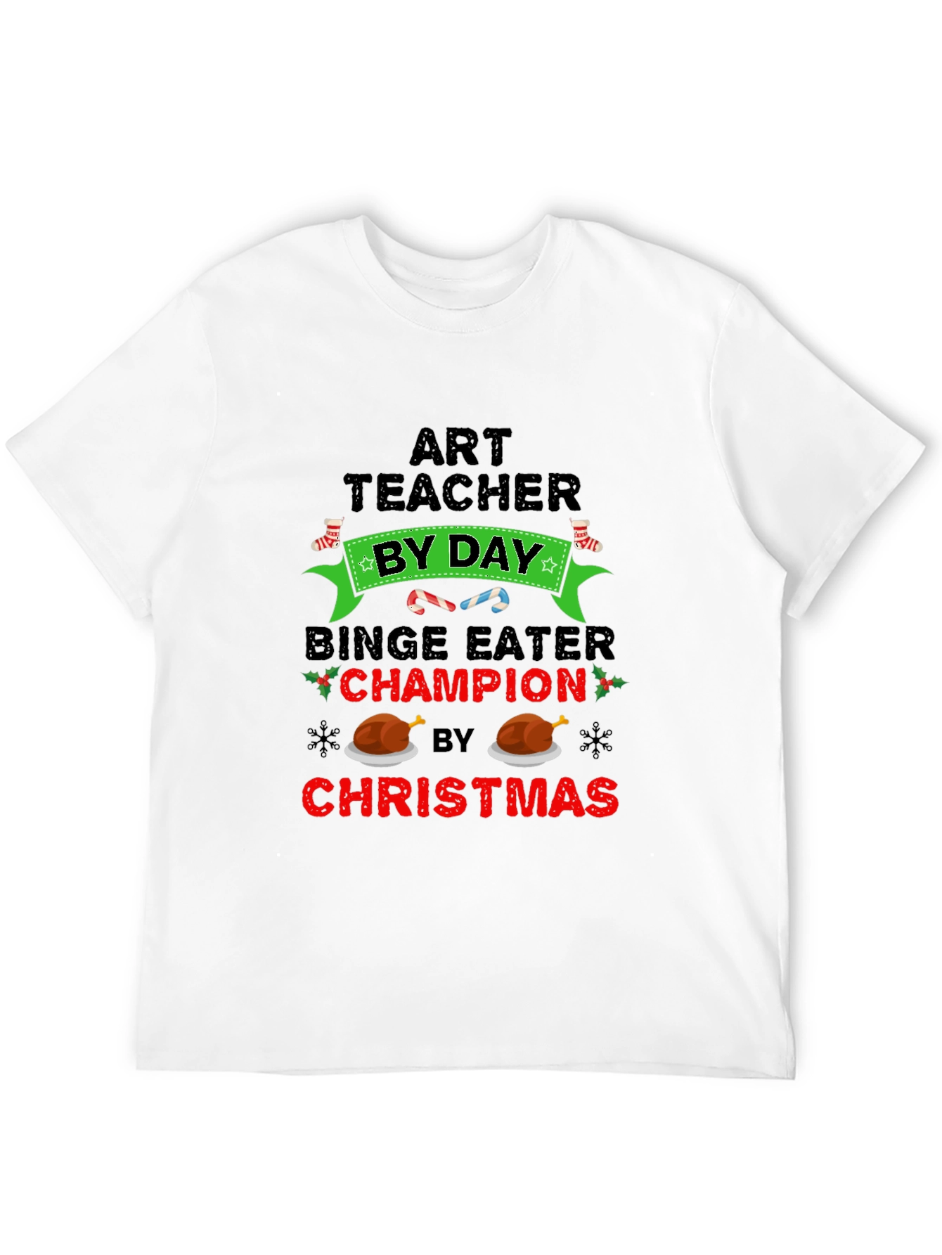 Art Teacher Binge Eater Christmas T-Shirt
