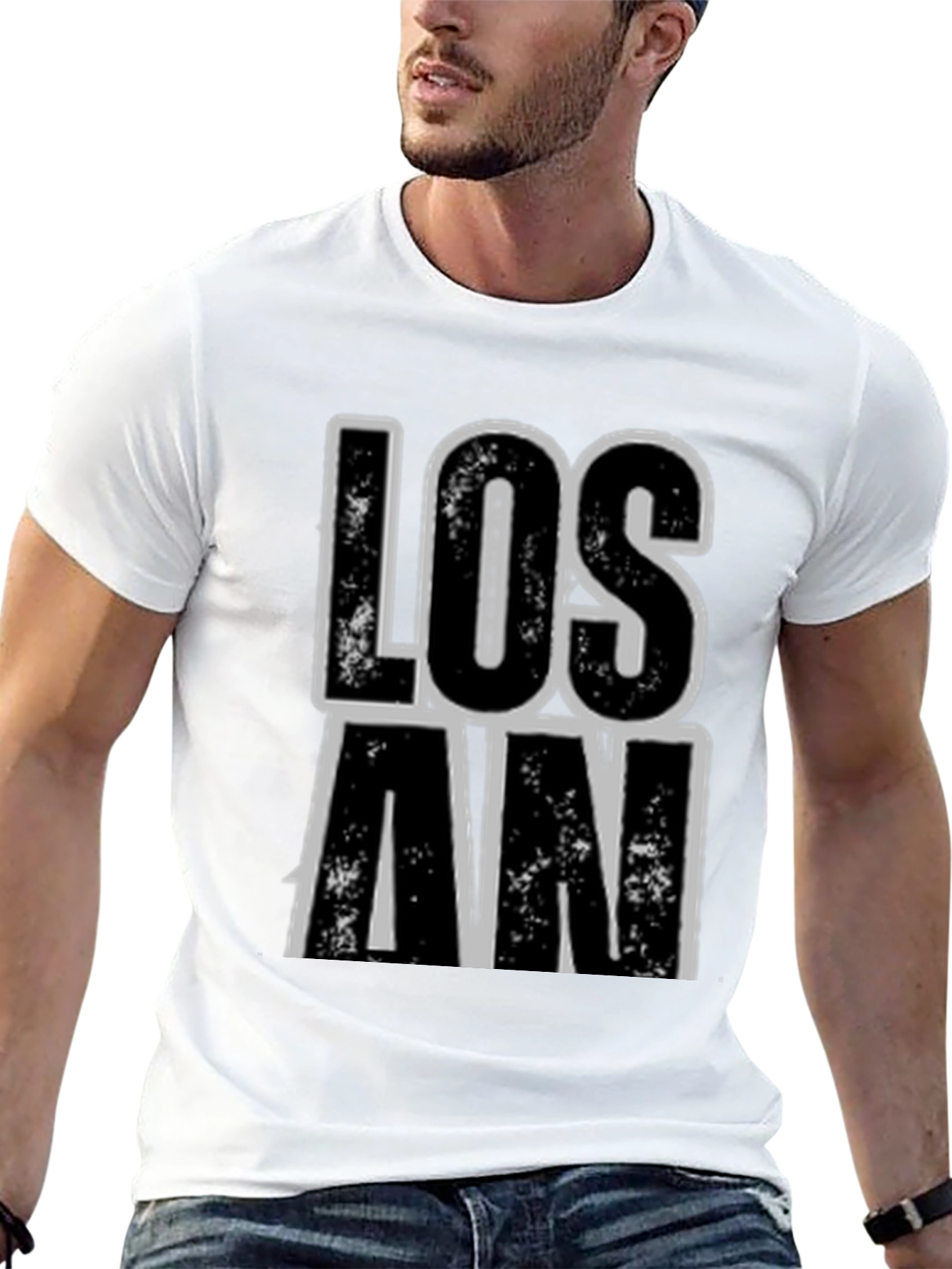 Los An Graphic Print Black T-Shirt
