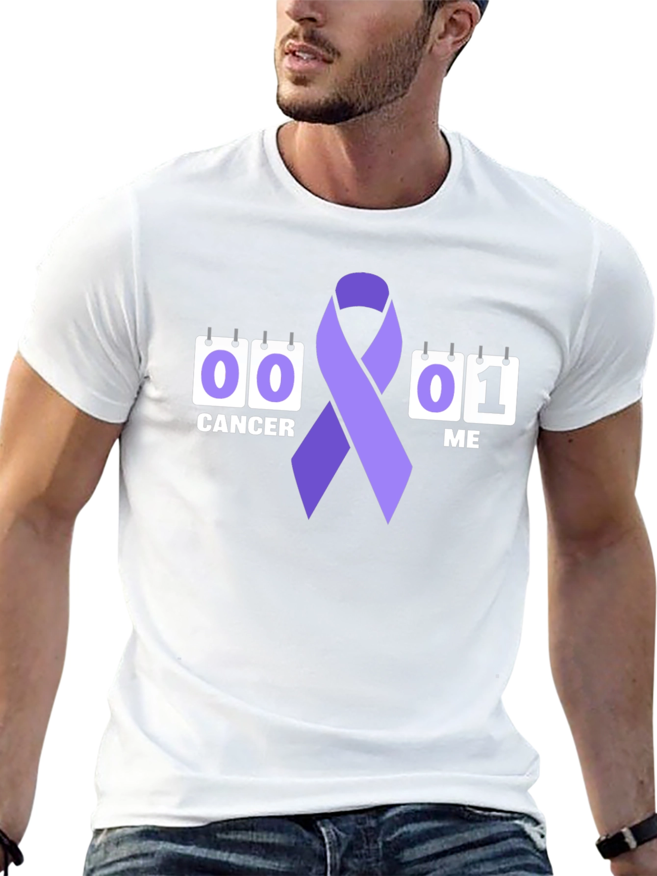 Cancer Awareness Ribbon Graphic T-Shirt