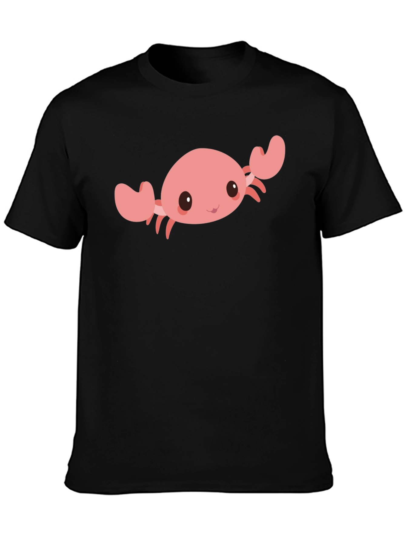 Cute Crab Graphic Tee - Black Cotton Comfort