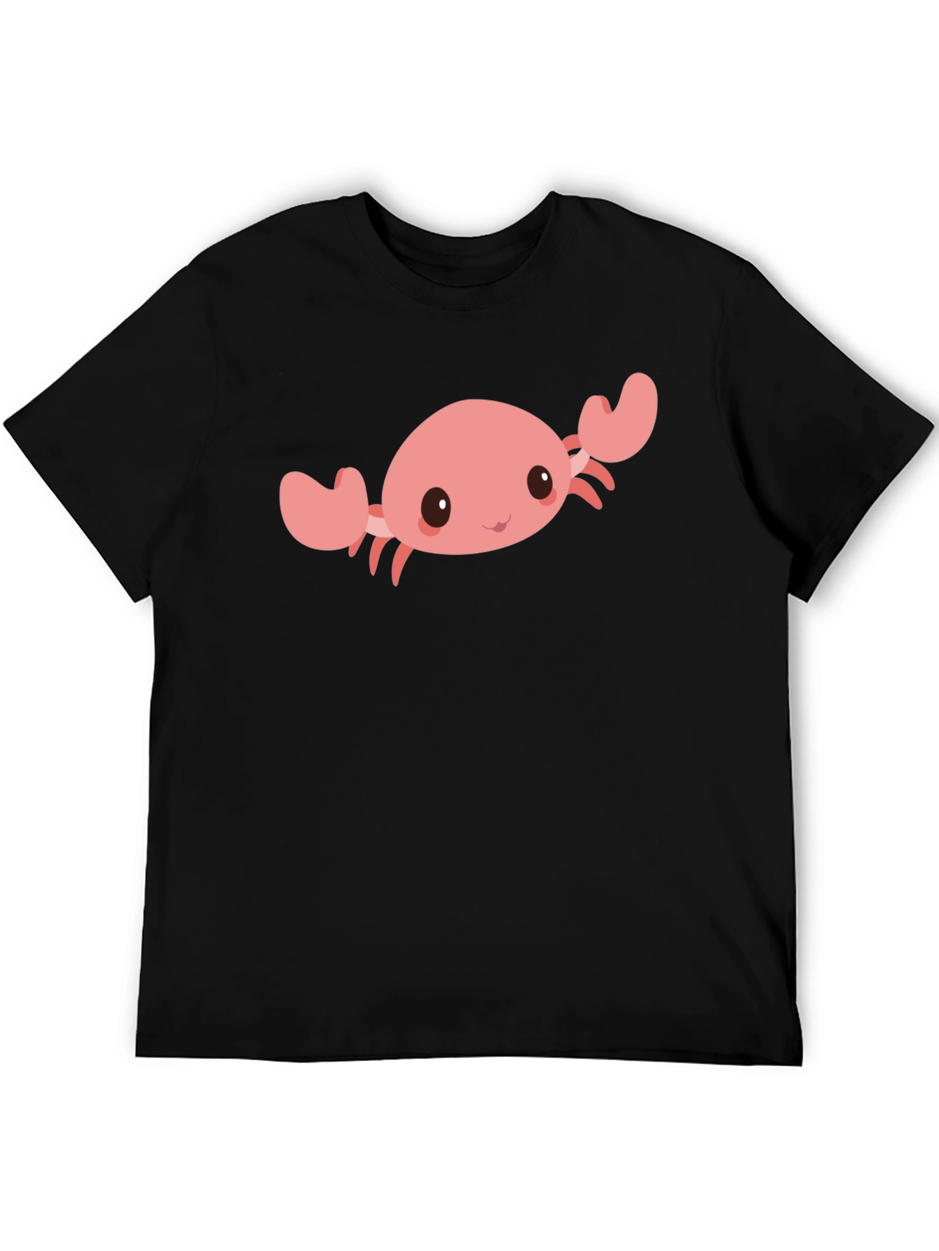 Cute Crab Graphic Tee - Black Cotton Comfort