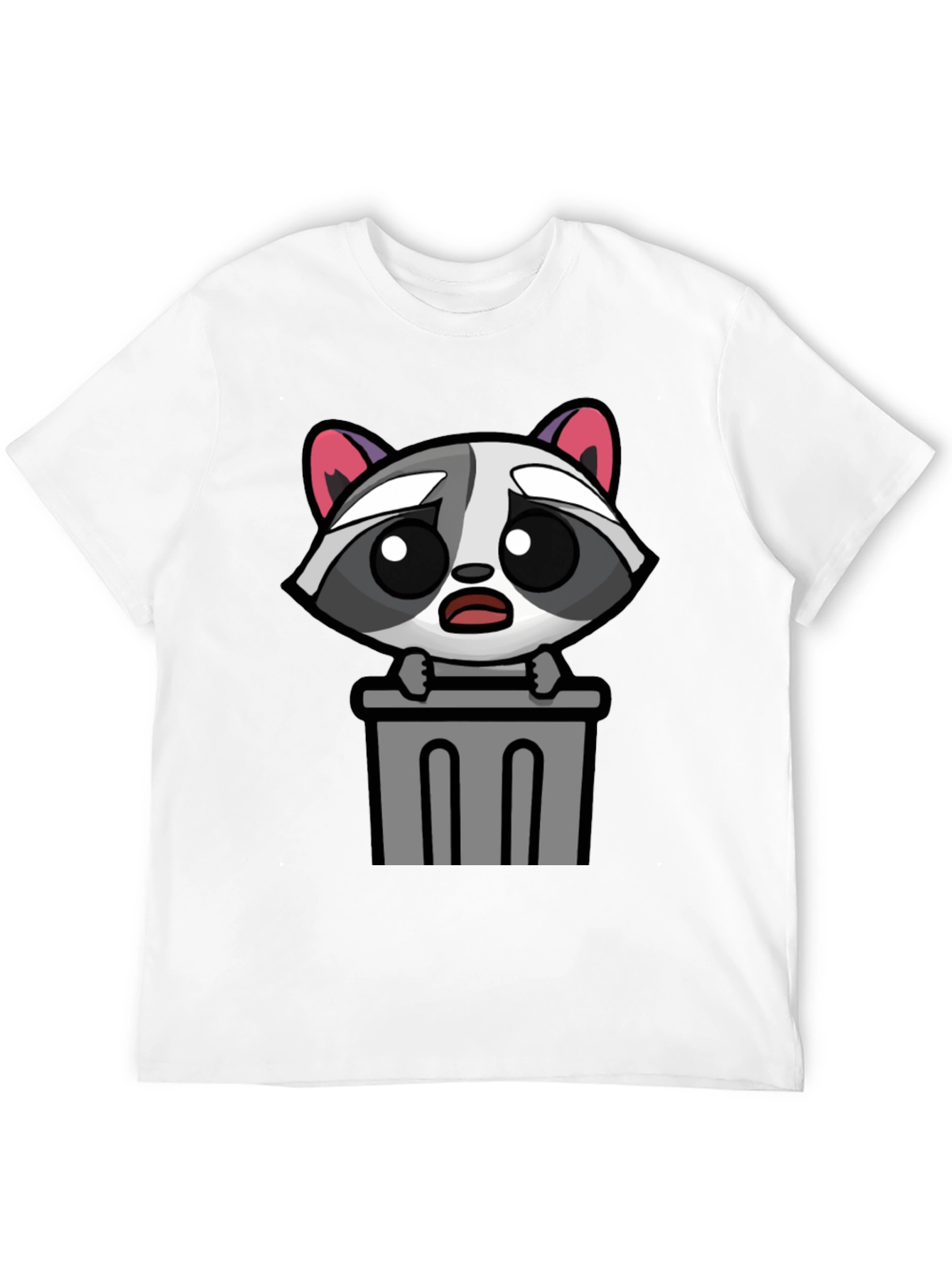Cute Raccoon in Trash T-Shirt - Unisex Black Tee