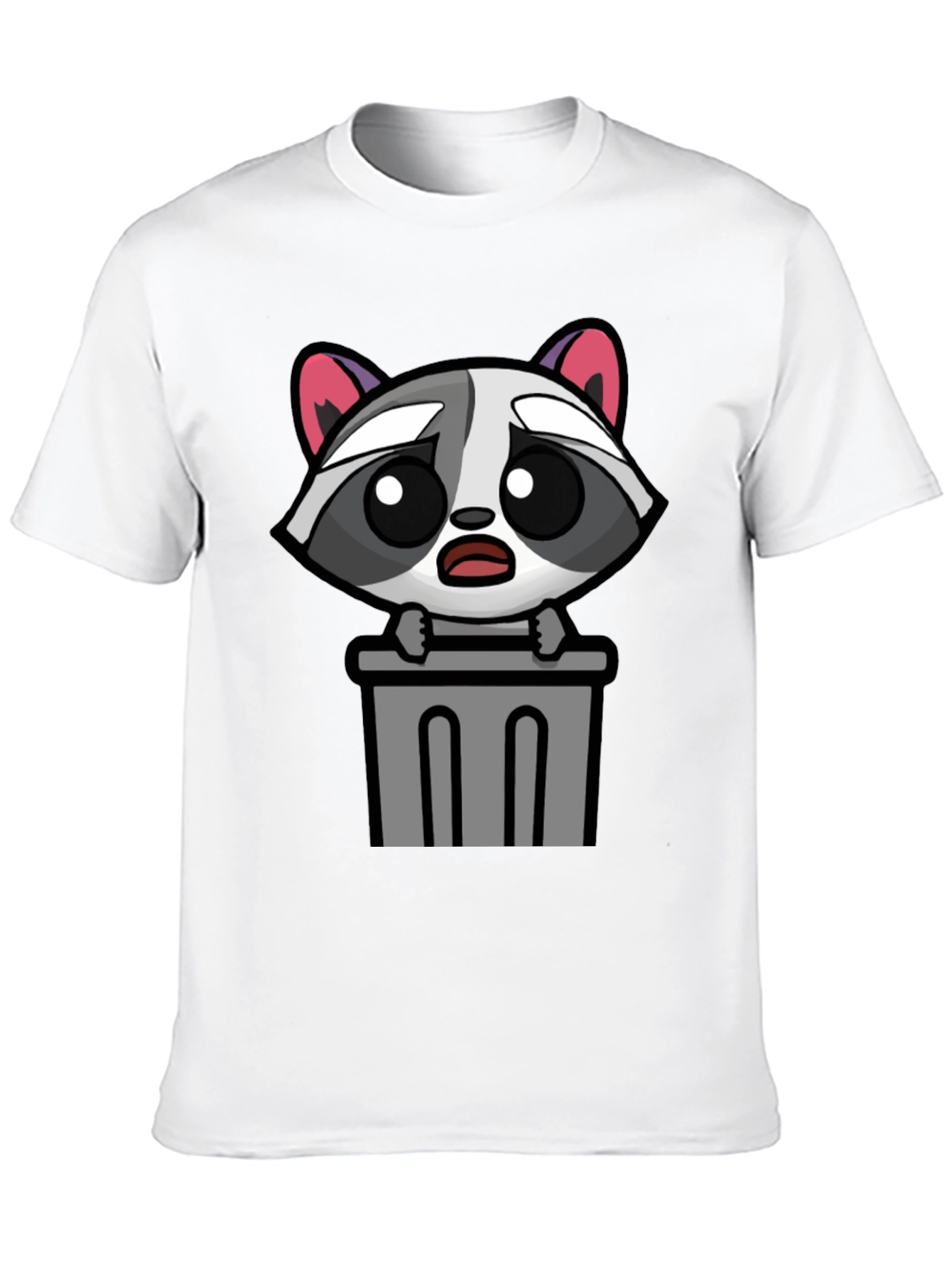 Cute Raccoon in Trash T-Shirt - Unisex Black Tee