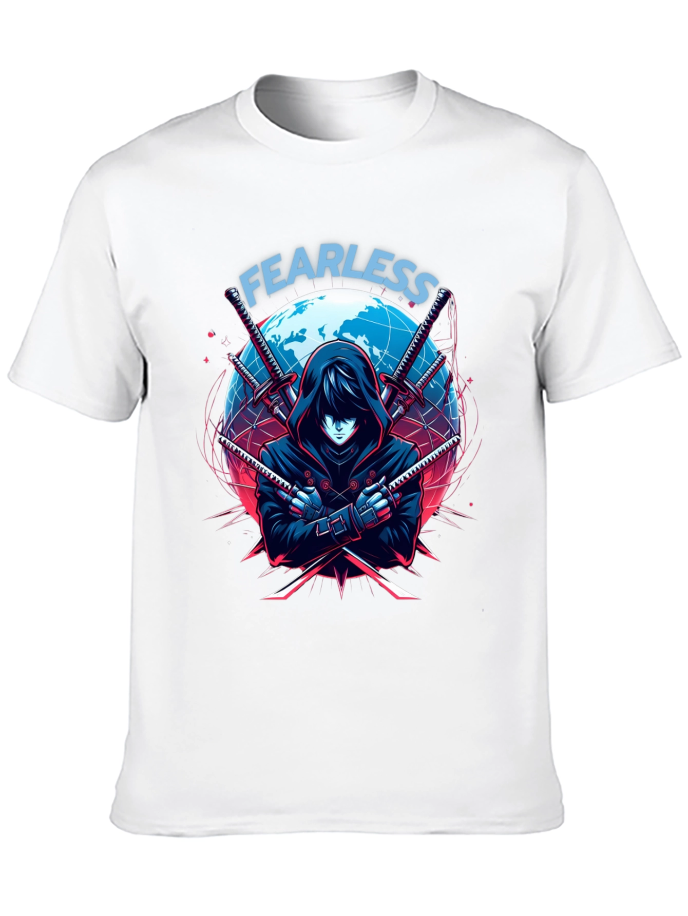 Fearless Anime Ninja Graphic T-Shirt