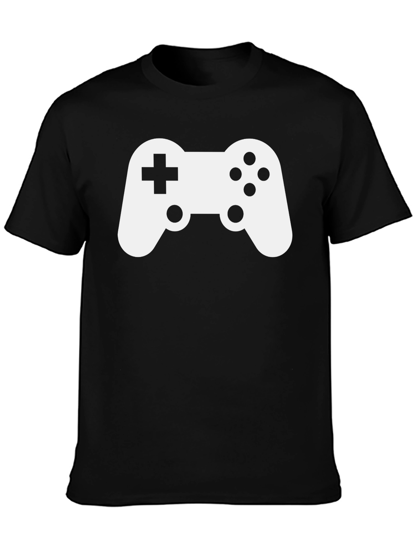 Gaming Controller Graphic Tee - Black Cotton Shirt