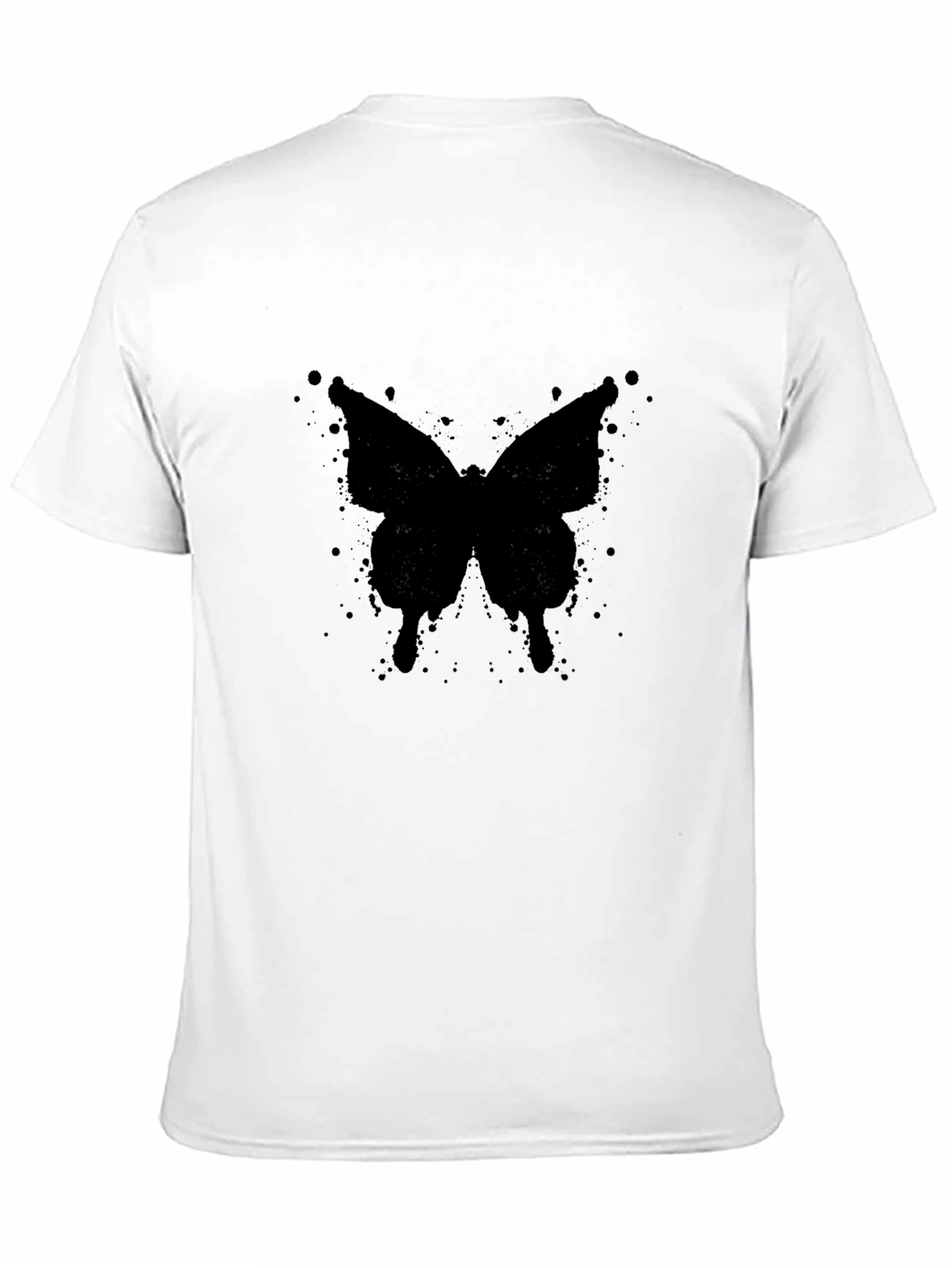 Black Butterfly Splatter Graphic T-Shirt