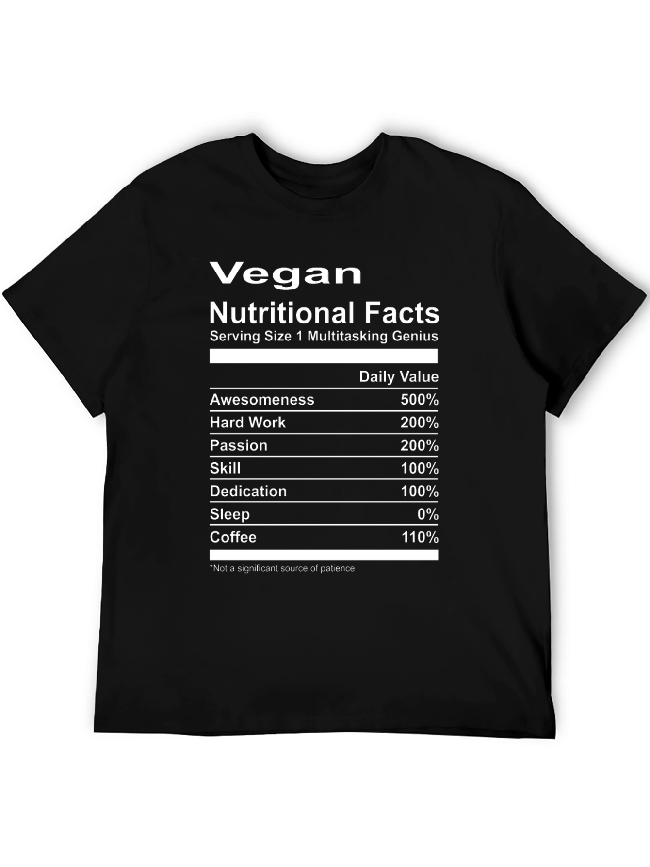 Vegan Nutritional Facts T-Shirt