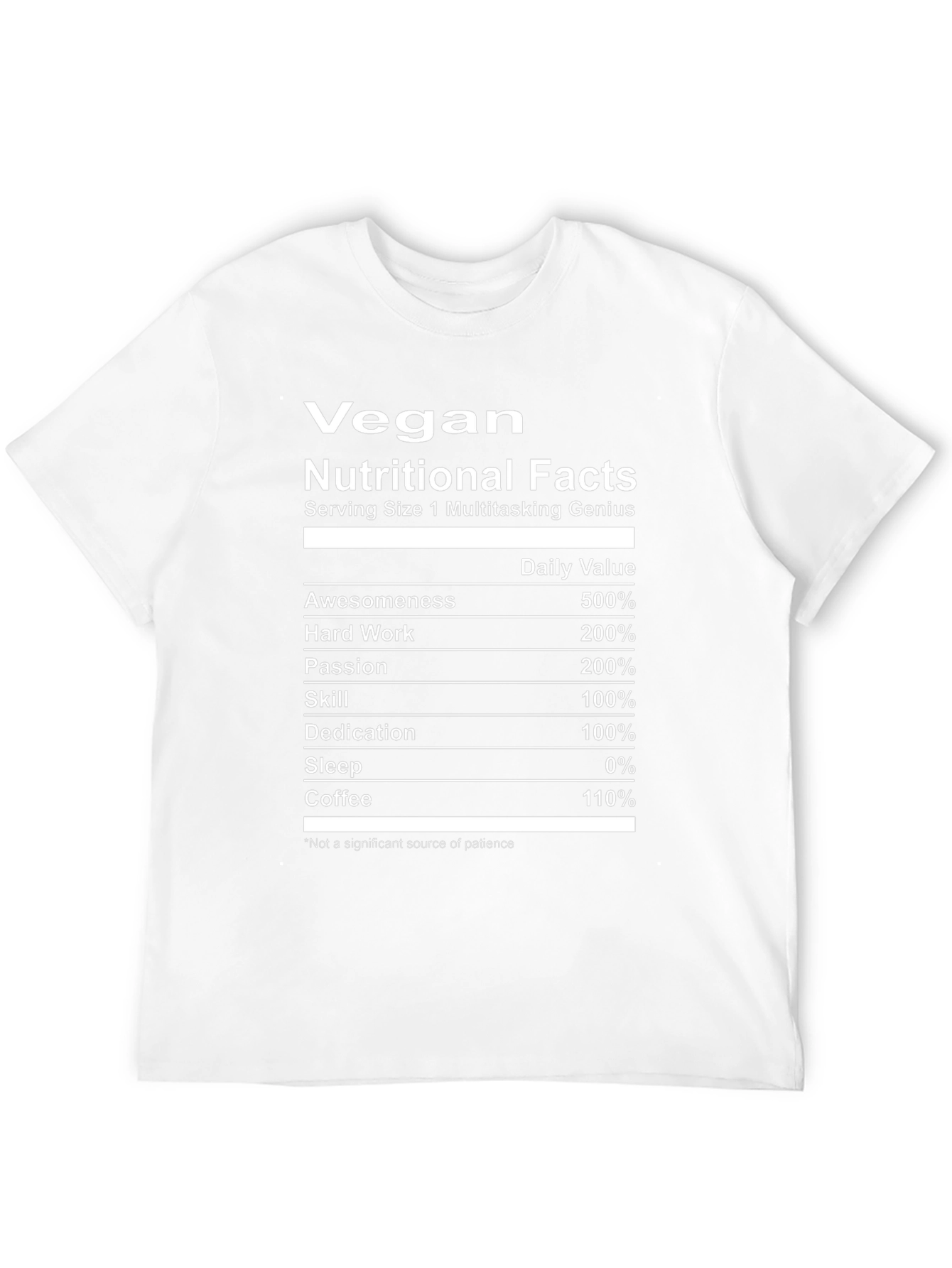 Vegan Nutritional Facts T-Shirt