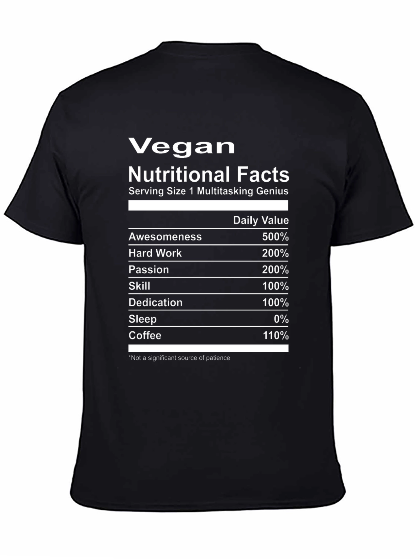 Vegan Nutritional Facts T-Shirt