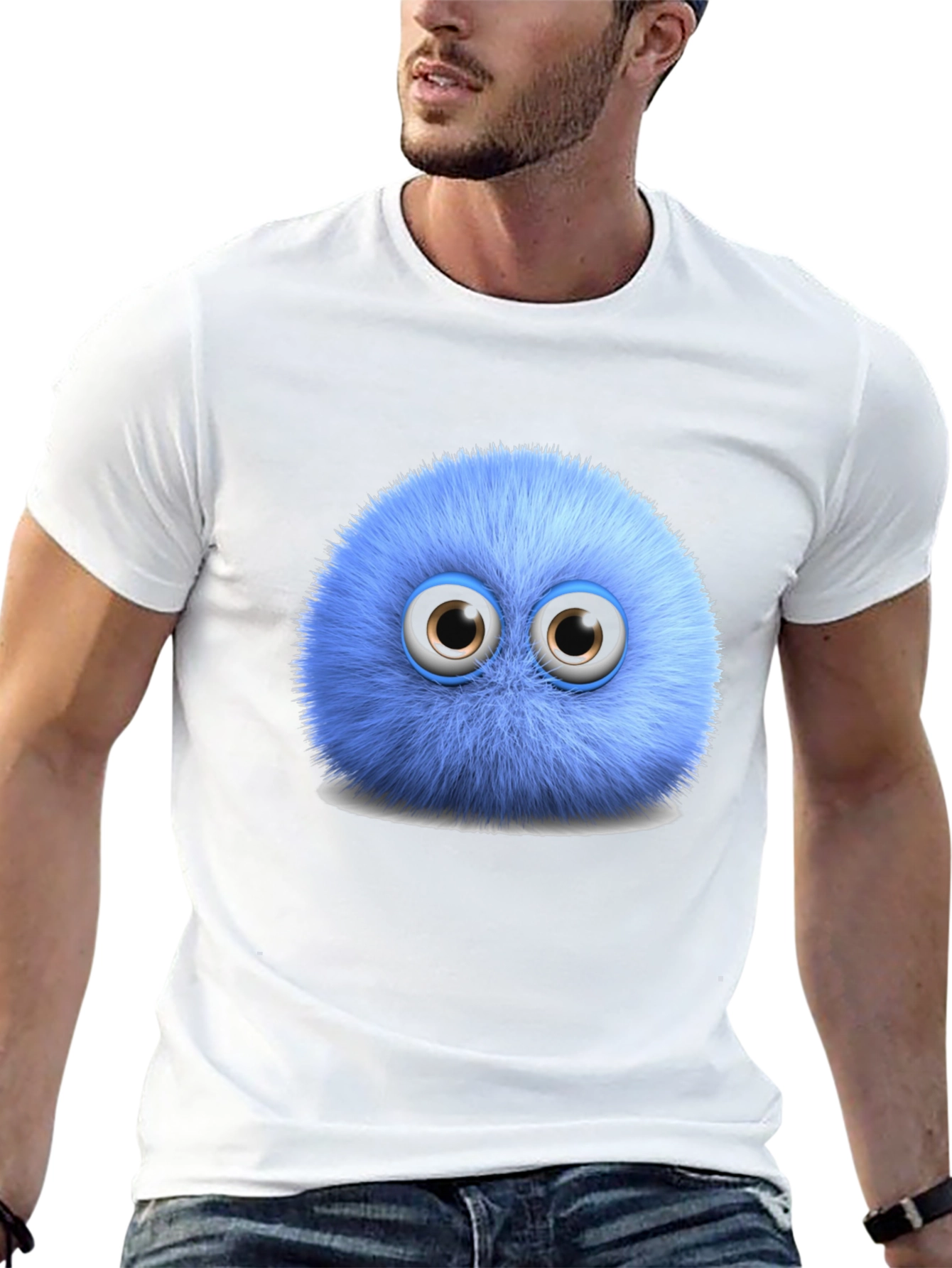 Fuzzy Blue Monster Graphic Tee