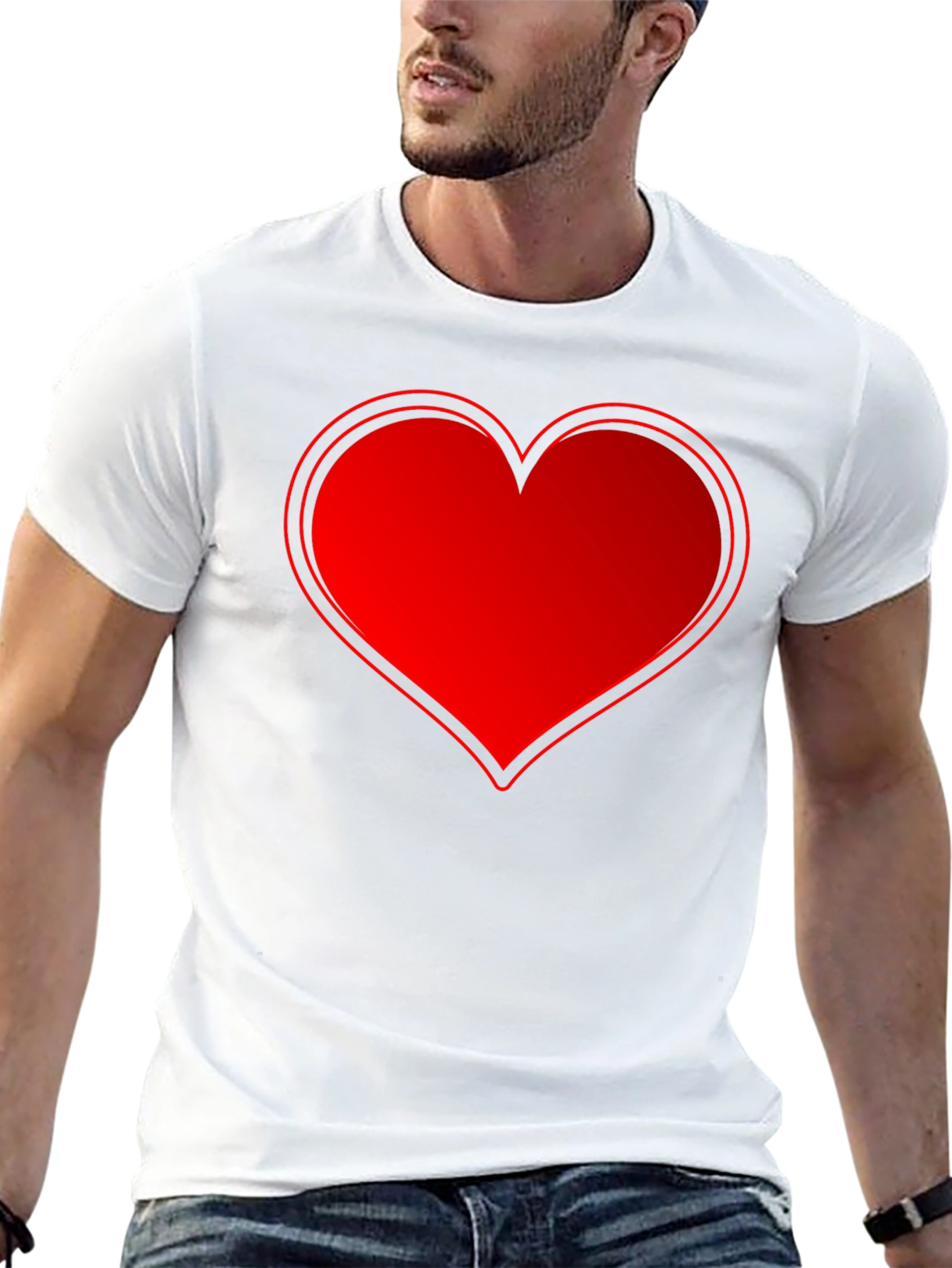 Red Heart Graphic Black T-Shirt