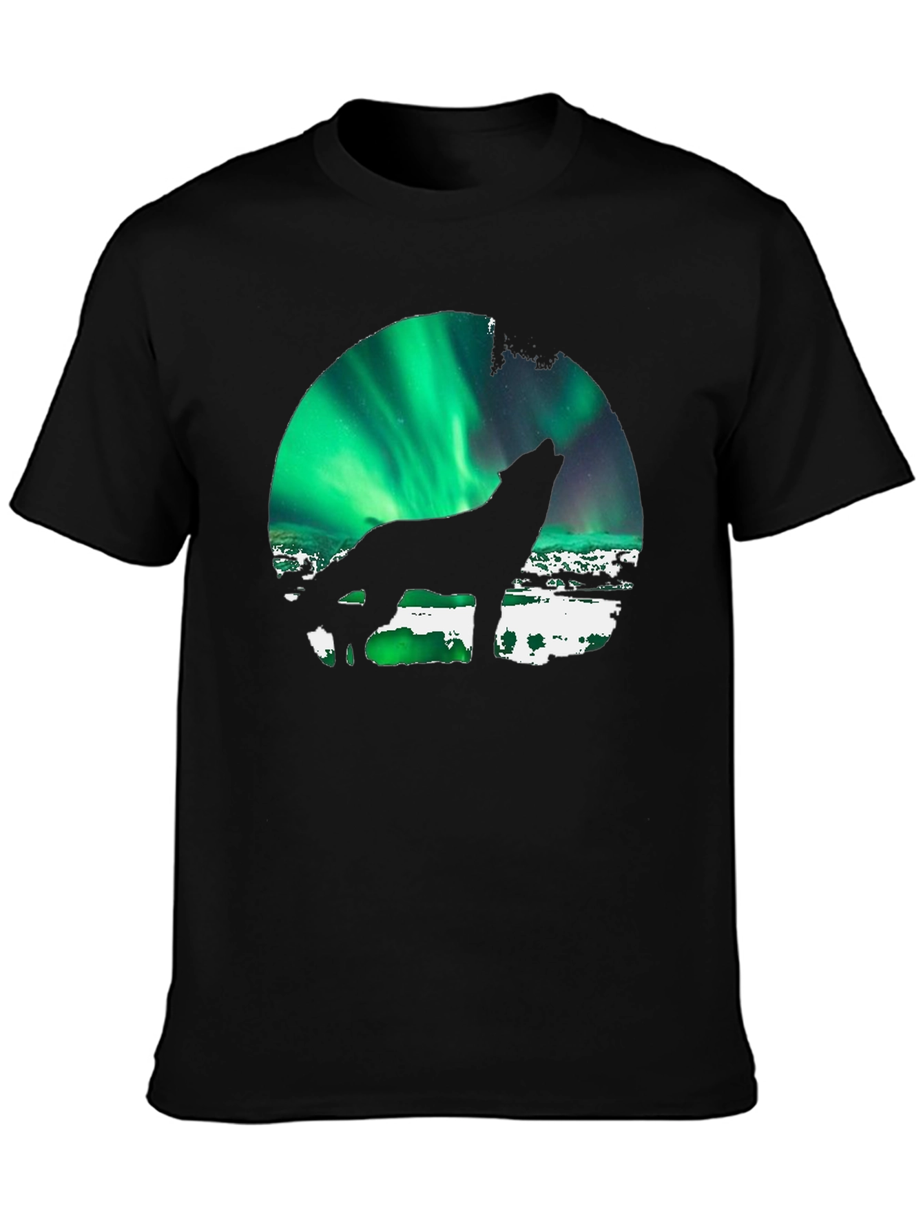 Wolf Howling Aurora Borealis T-Shirt