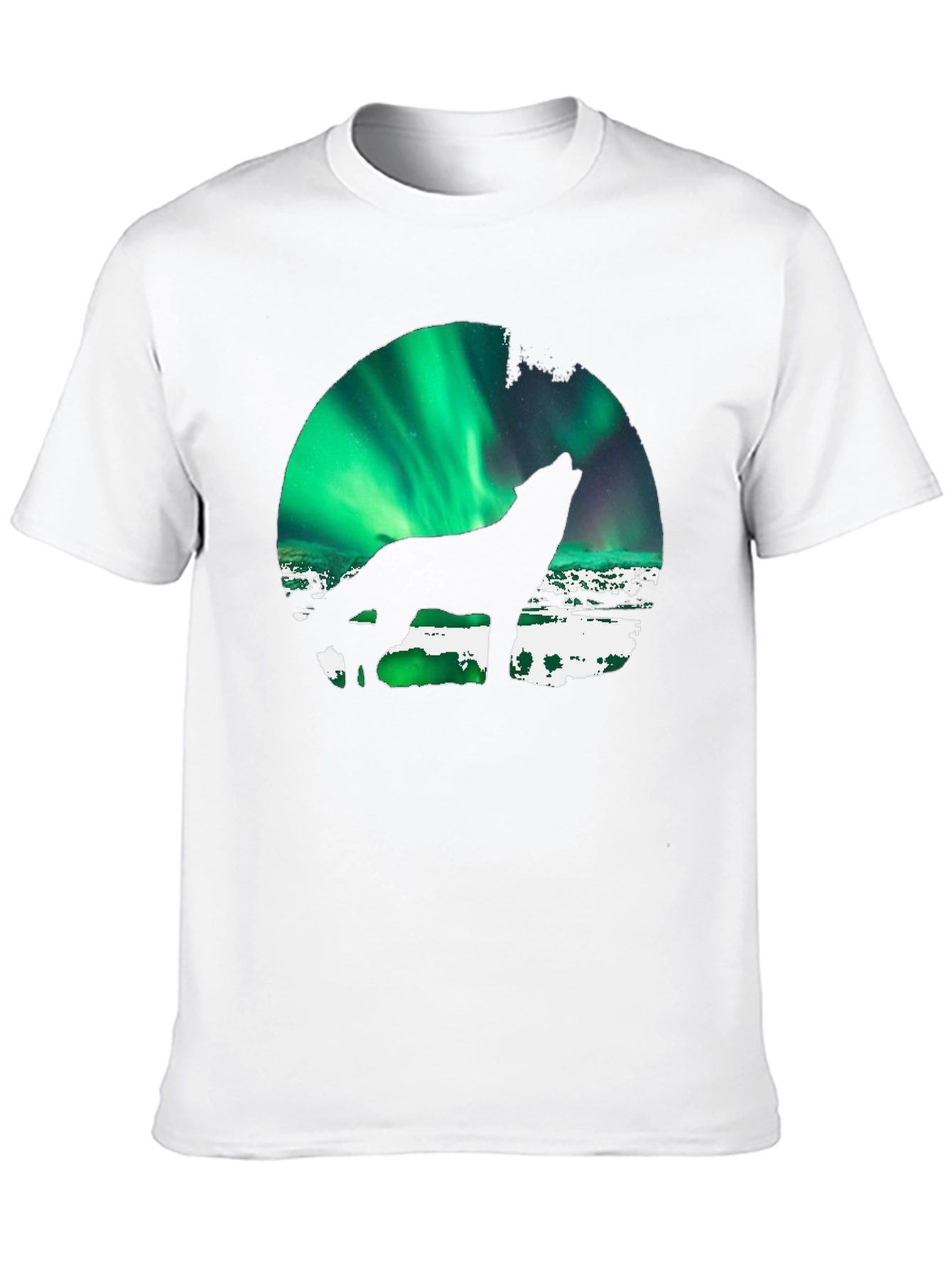 Wolf Howling Aurora Borealis T-Shirt