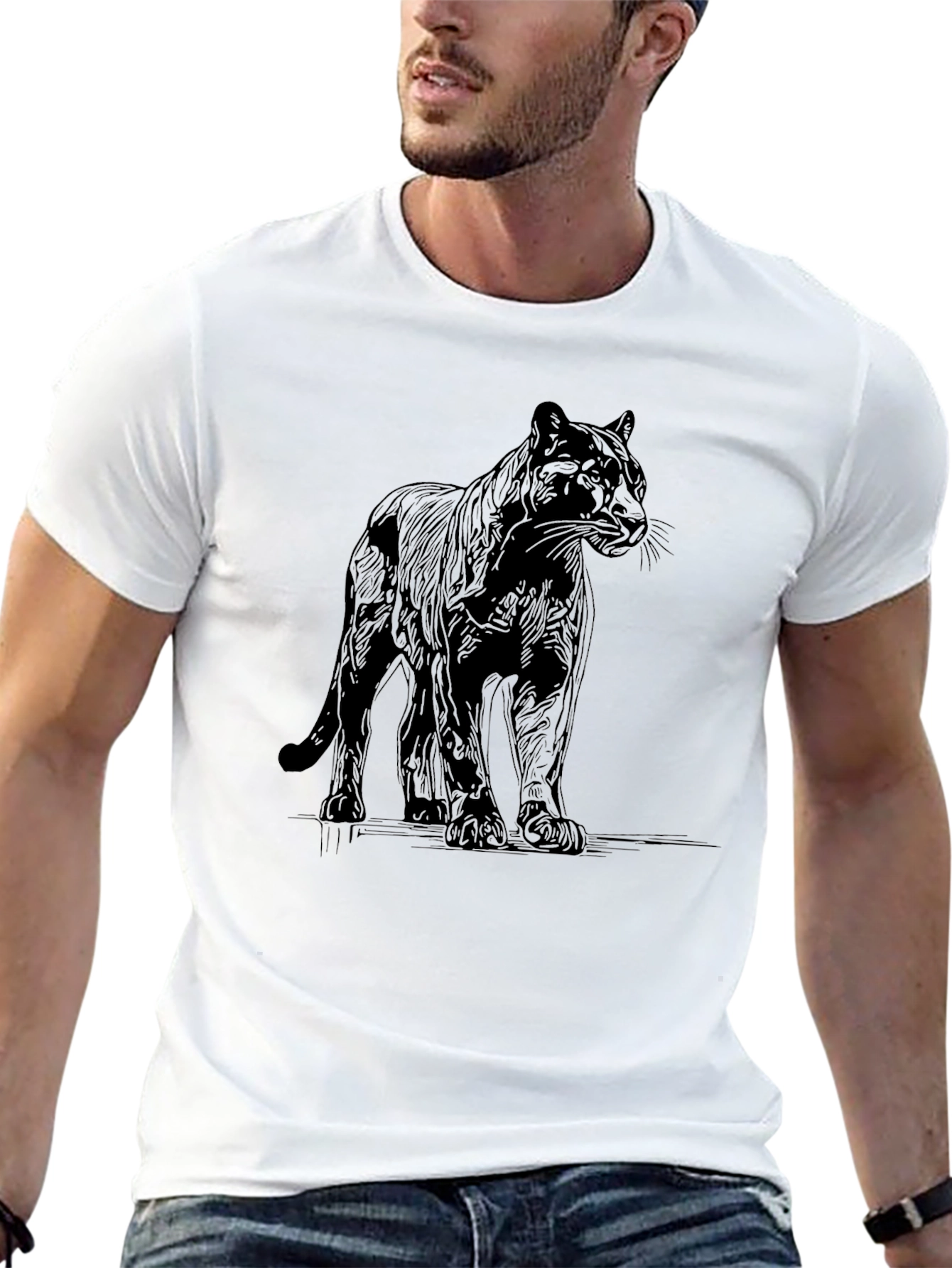 Black Panther Graphic Tee - Mens Casual Fashion