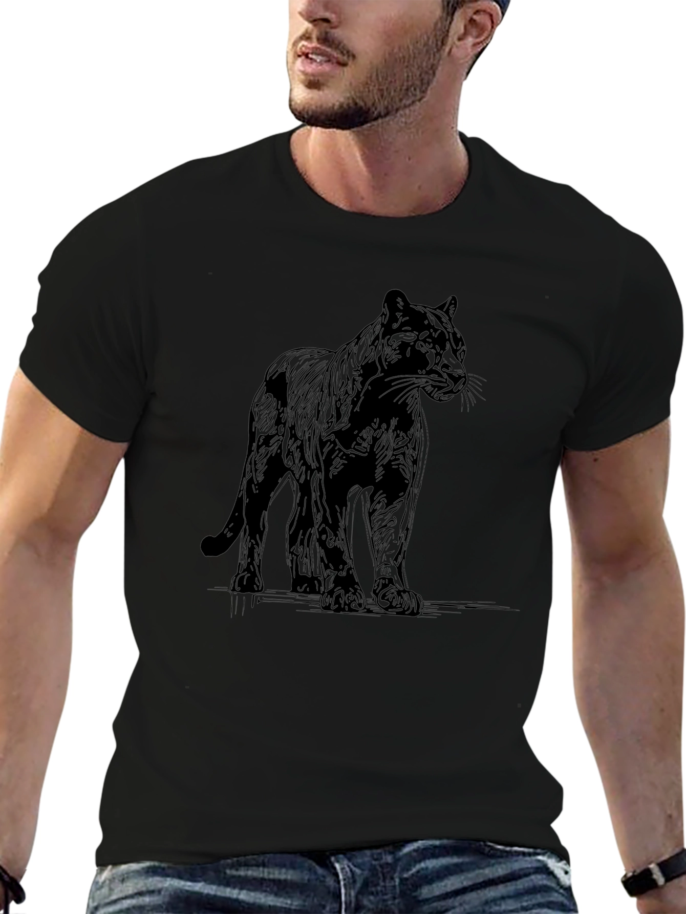 Black Panther Graphic Tee - Mens Casual Fashion