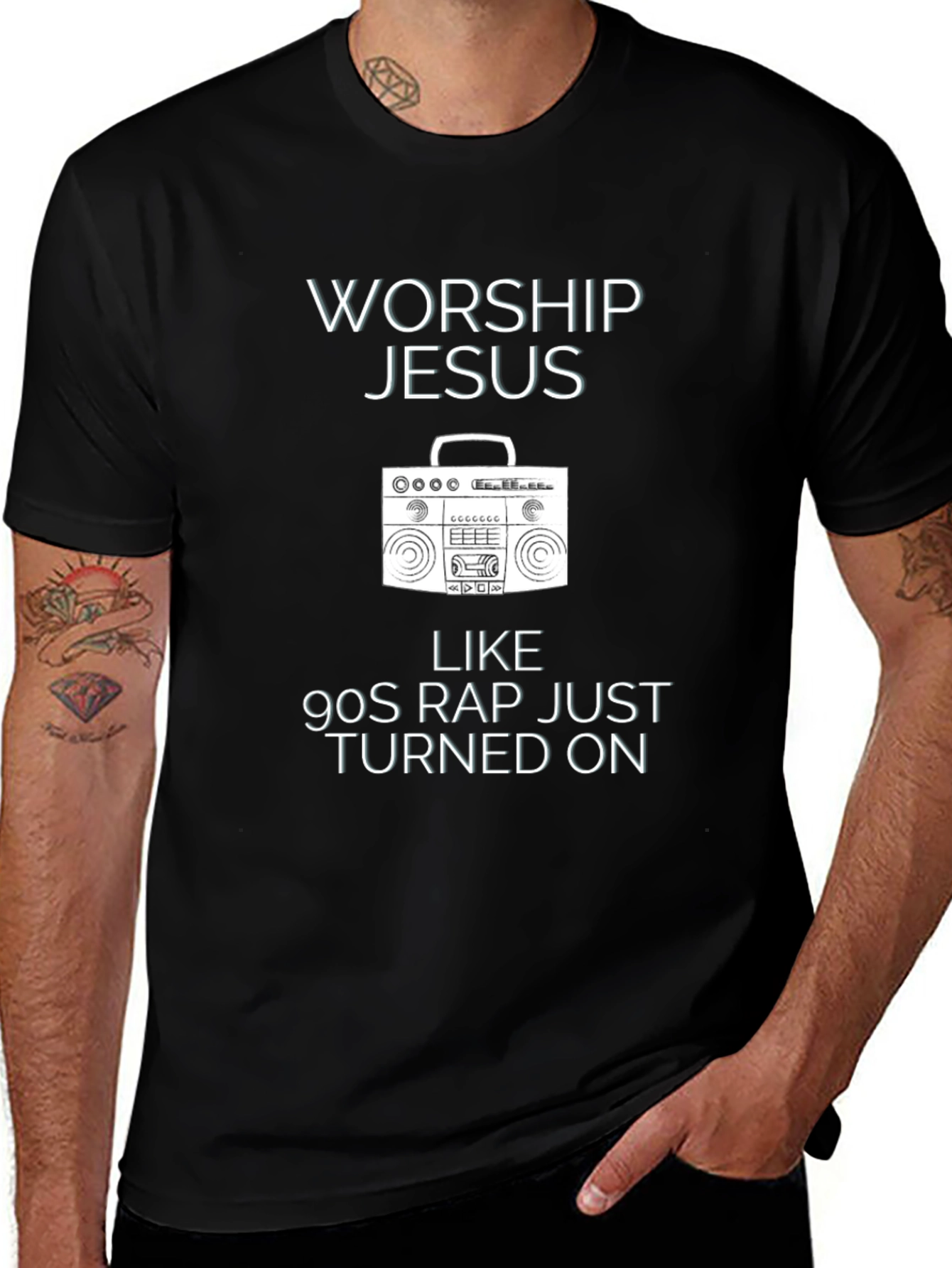 Worship Jesus 90s Rap T-Shirt