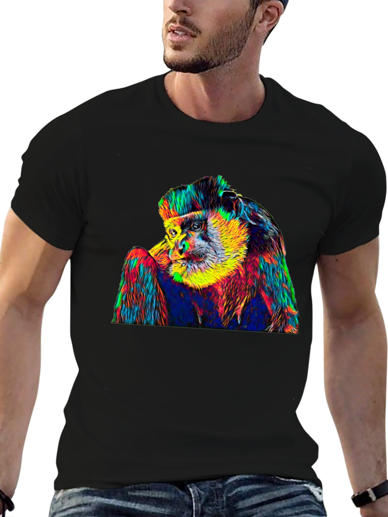 Psychedelic Monkey Graphic T-Shirt