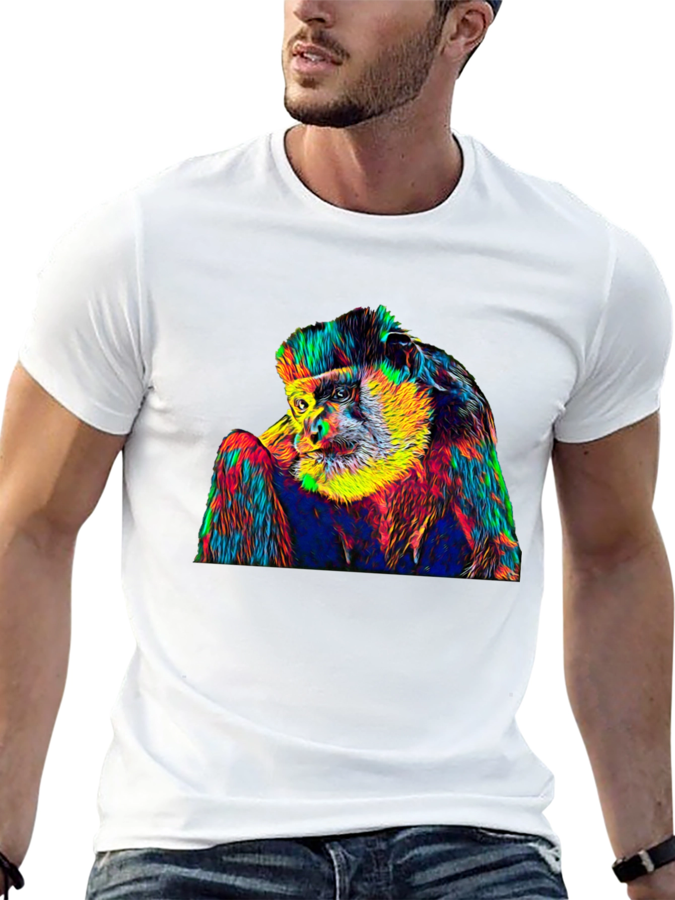 Psychedelic Monkey Graphic T-Shirt