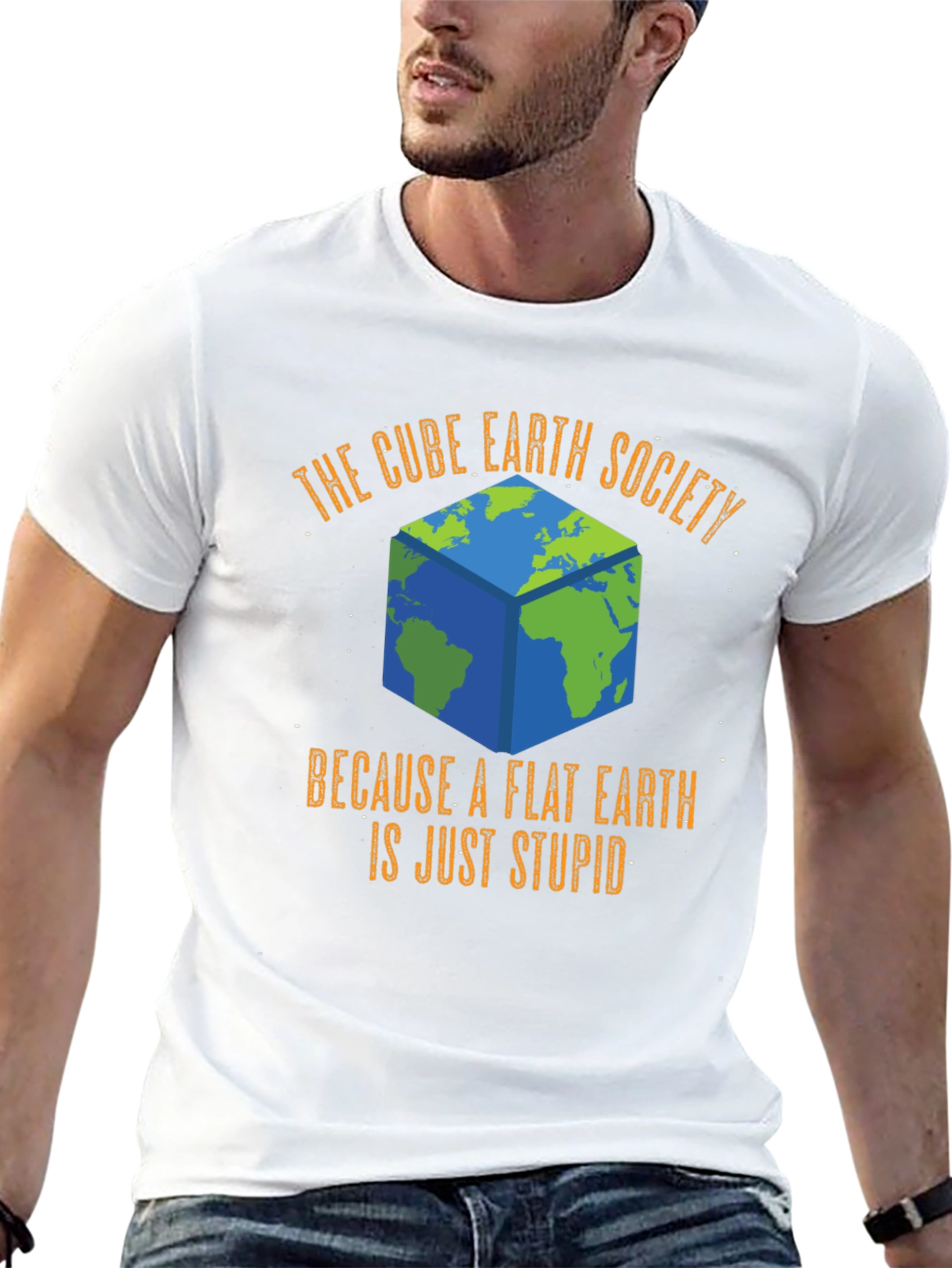 Cube Earth Society Funny Graphic T-Shirt