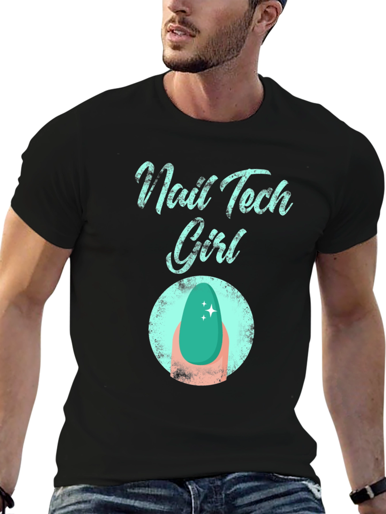 Nail Tech Girl T-Shirt - Fashionable Graphic Tee