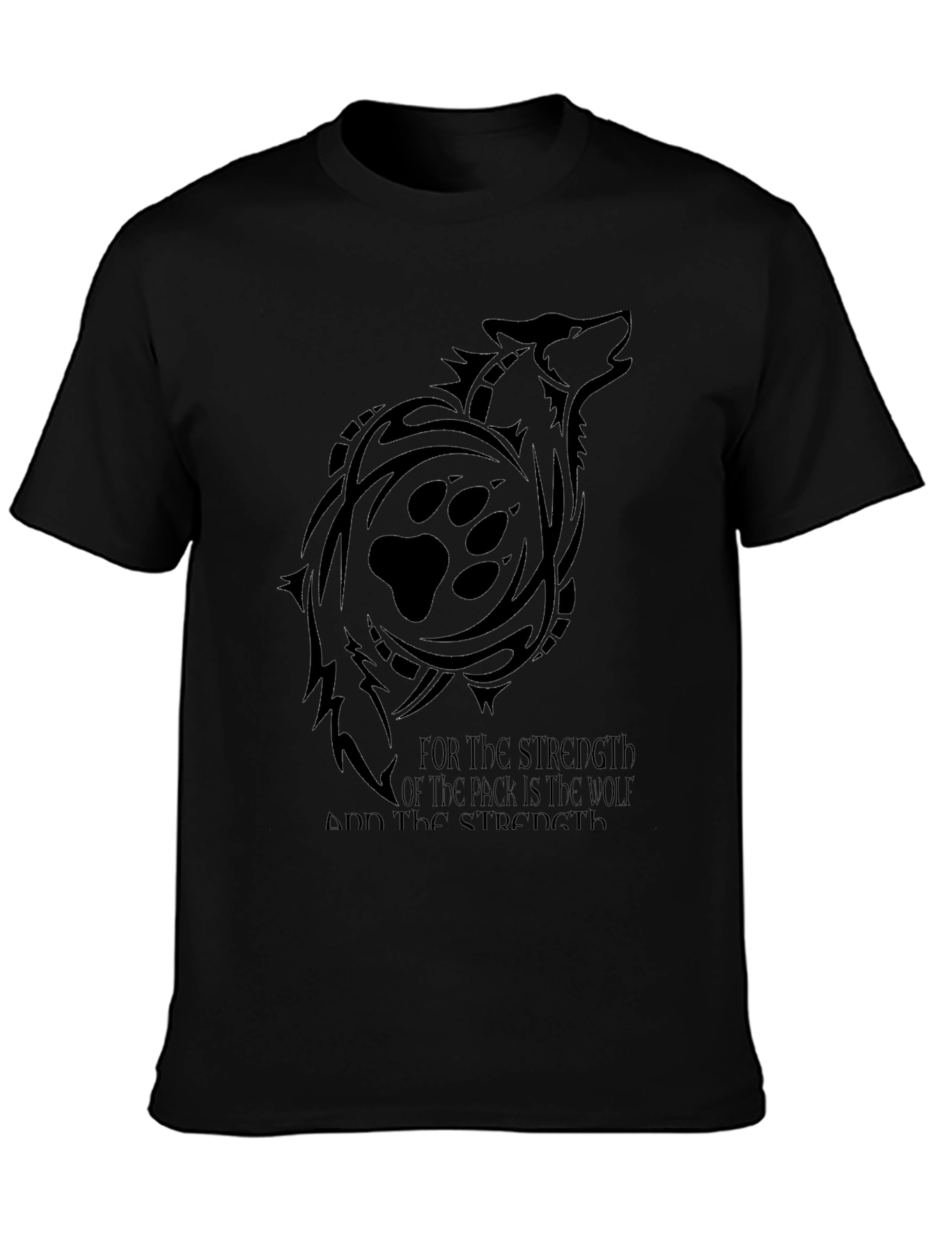 Wolf Pack Strength Graphic Tee - Black