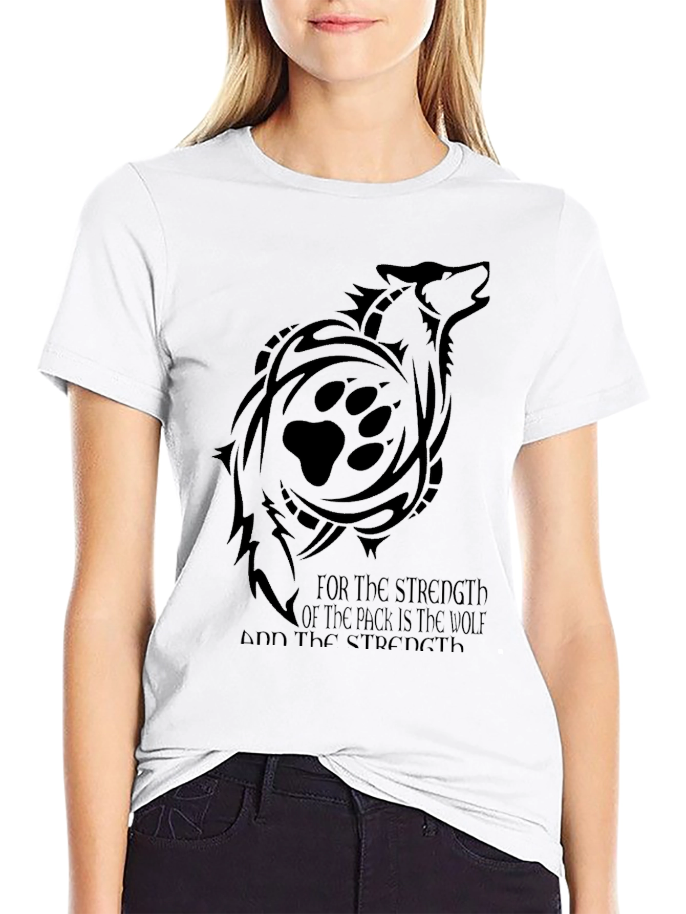 Wolf Pack Strength Graphic Tee - Black