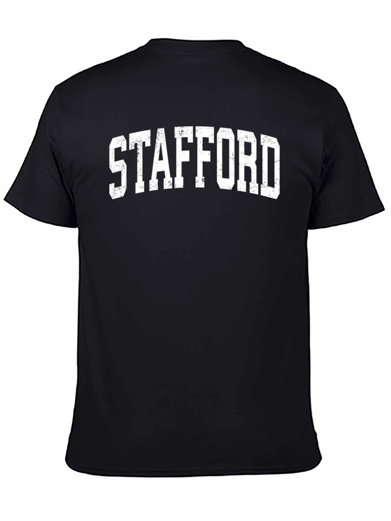 Stafford Distressed Print Black T-Shirt