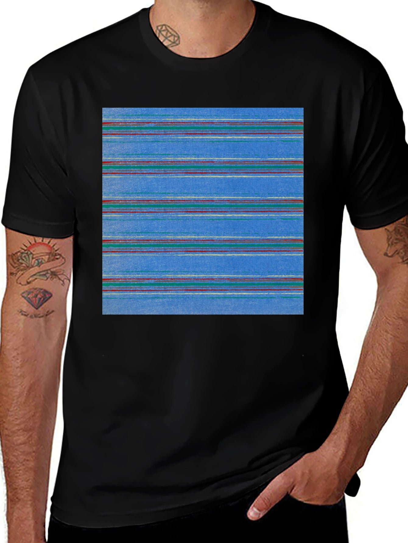 Striped Pattern Tee - Casual Wear