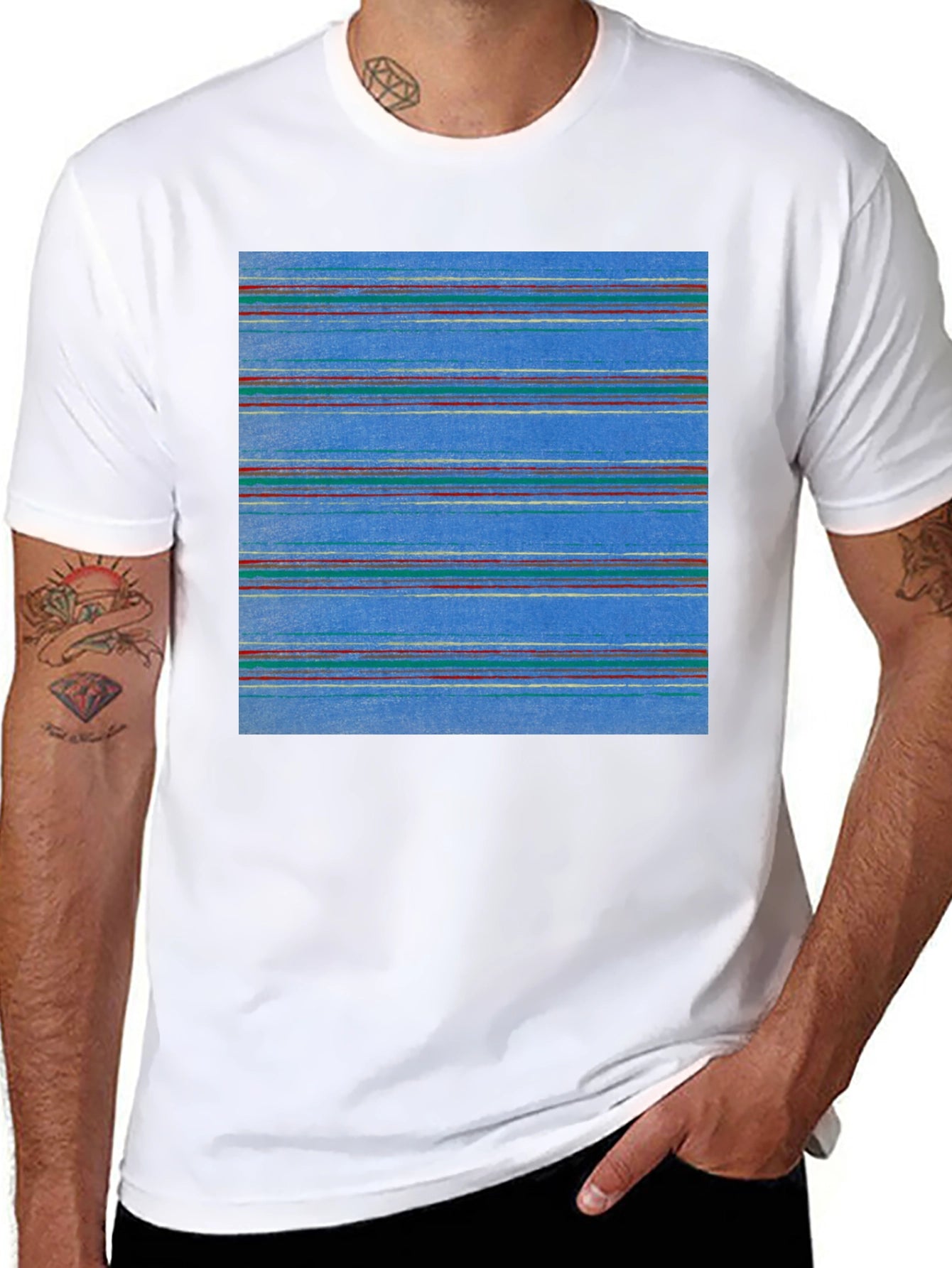 Striped Pattern Tee - Casual Wear