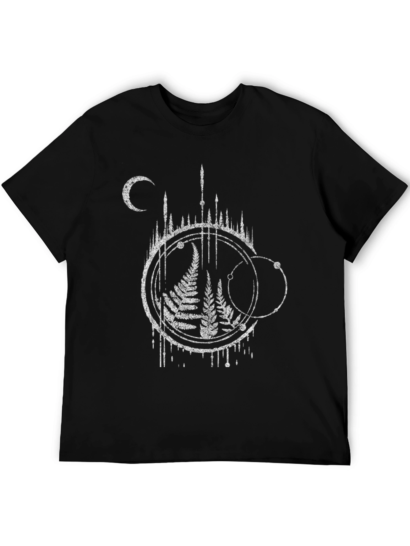 Occult Fern Graphic T-Shirt - Black Cotton Tee