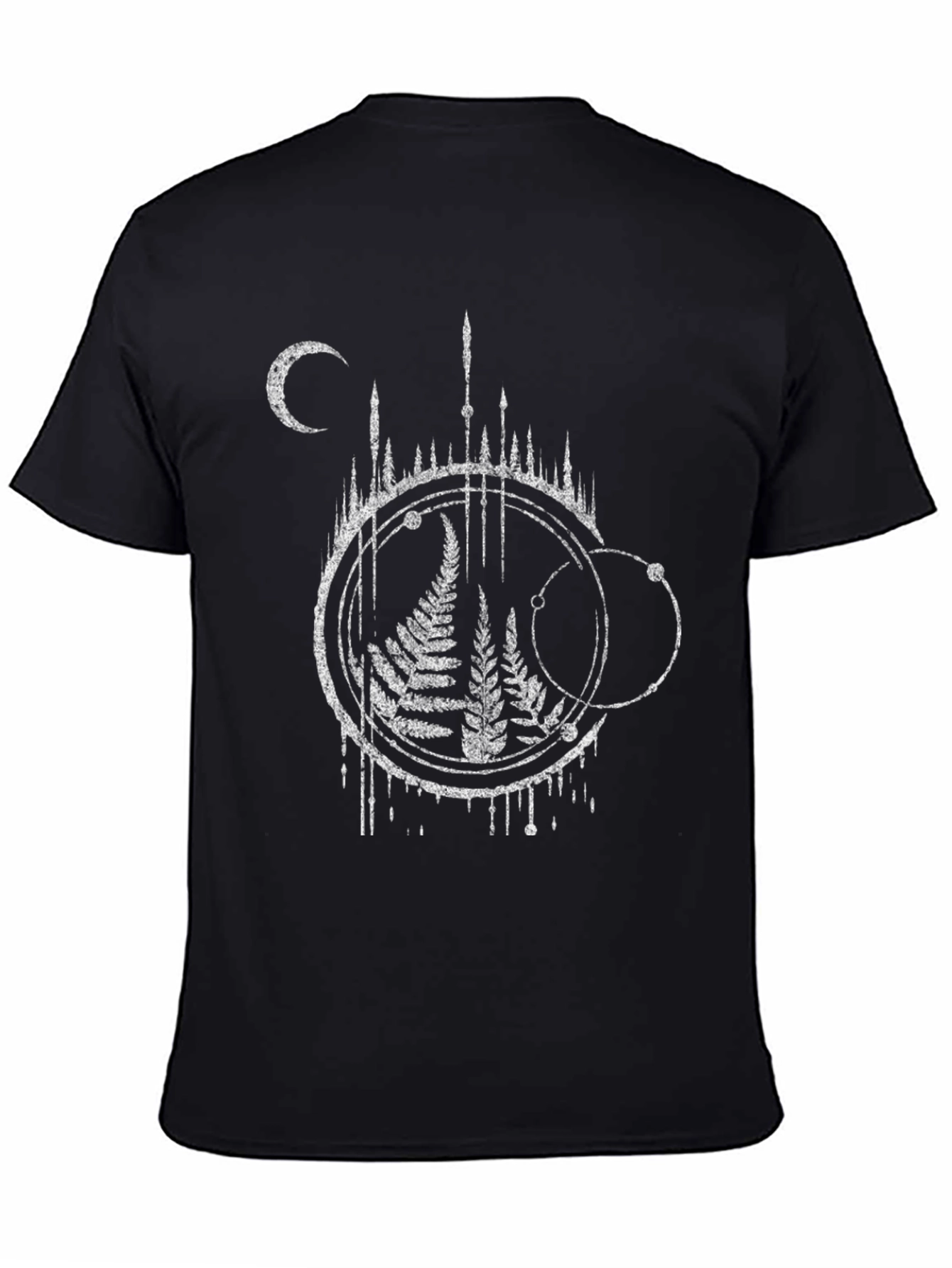 Occult Fern Graphic T-Shirt - Black Cotton Tee