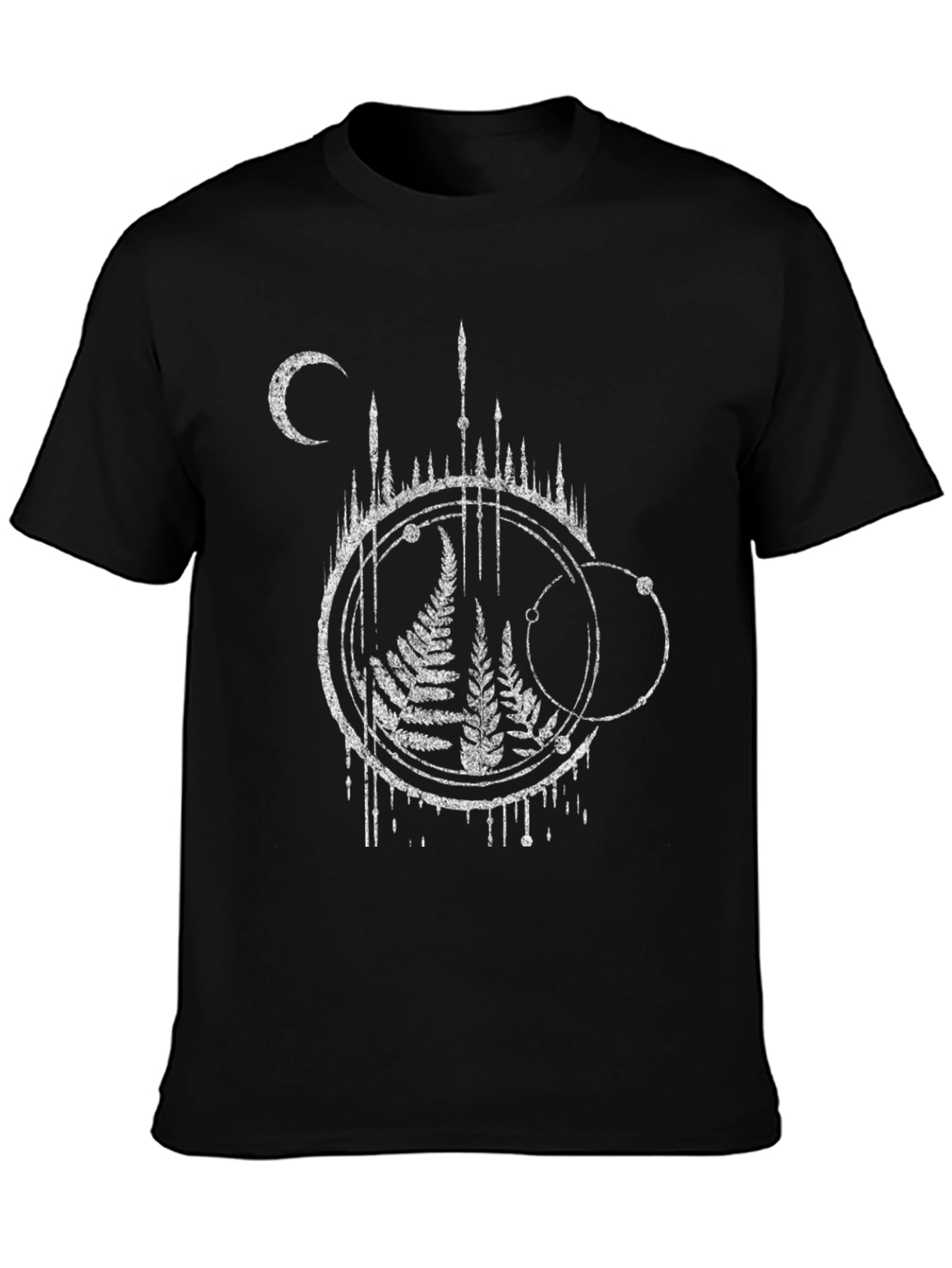 Occult Fern Graphic T-Shirt - Black Cotton Tee