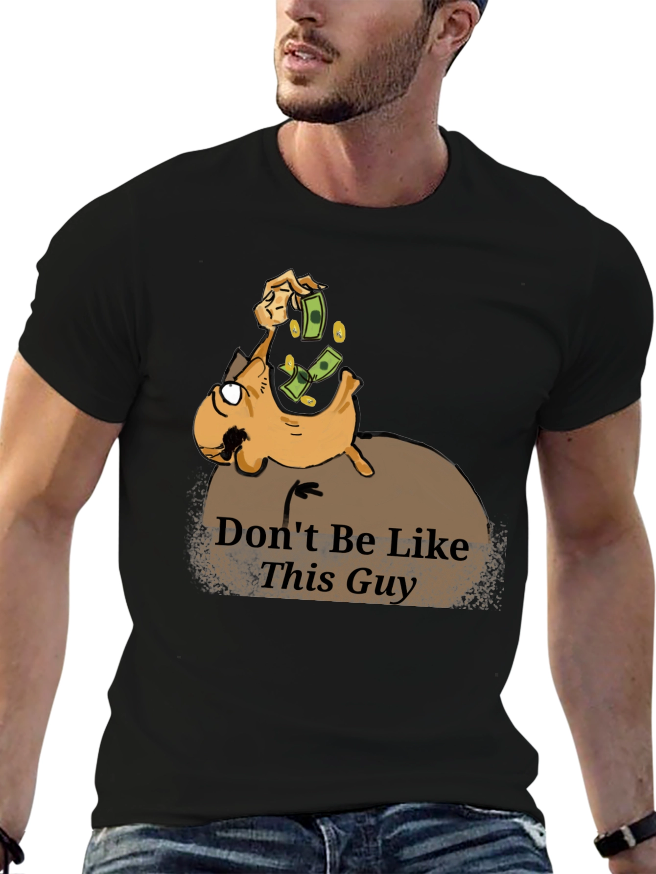 Dont Be Like This Guy Graphic T-Shirt - Black