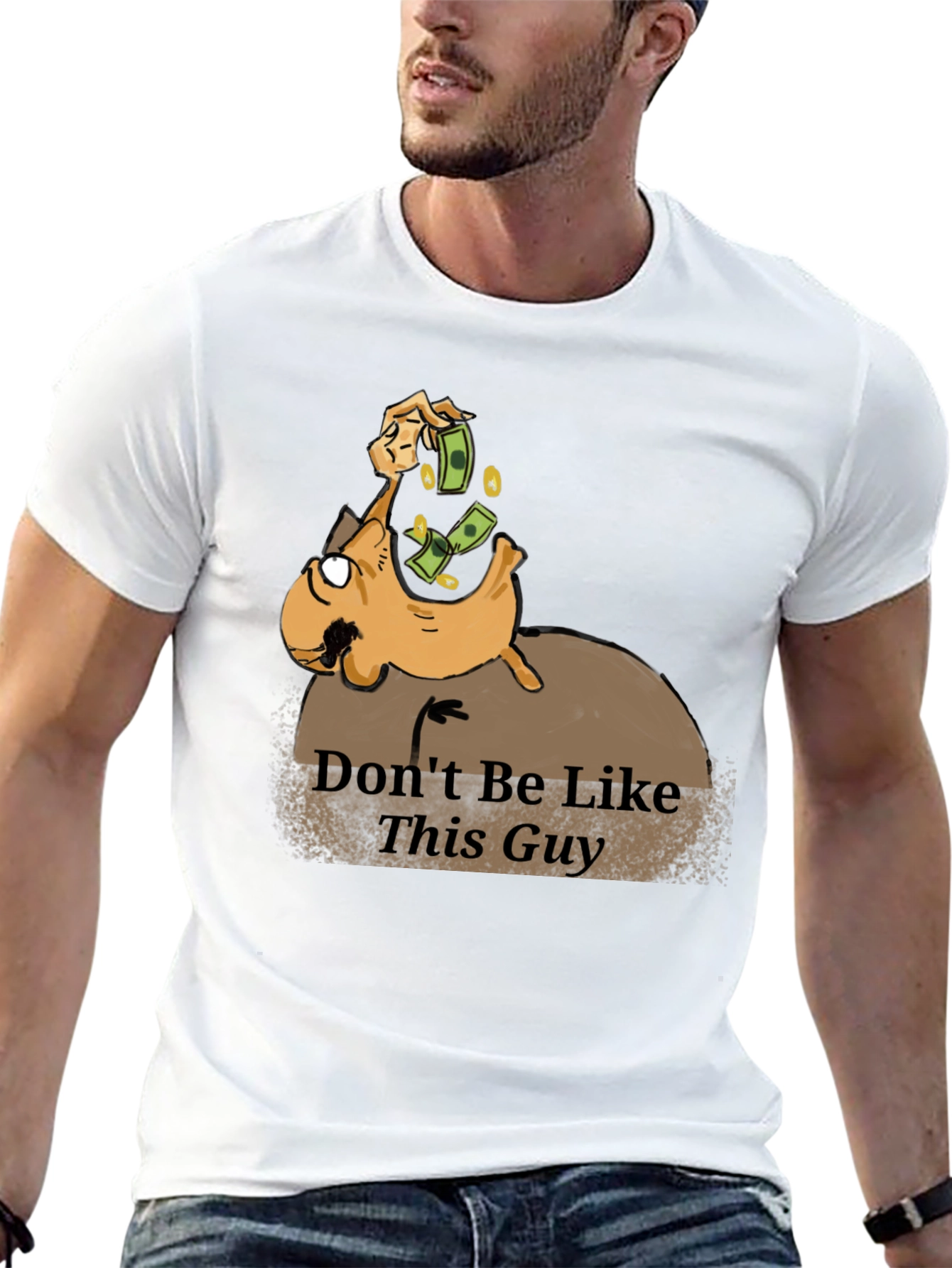 Dont Be Like This Guy Graphic T-Shirt - Black