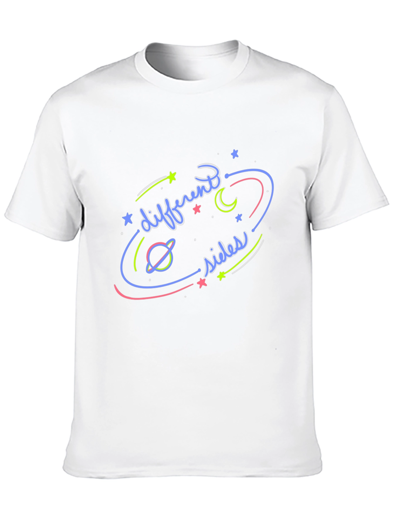 Different Sides Graphic T-Shirt Black Casual Wear
