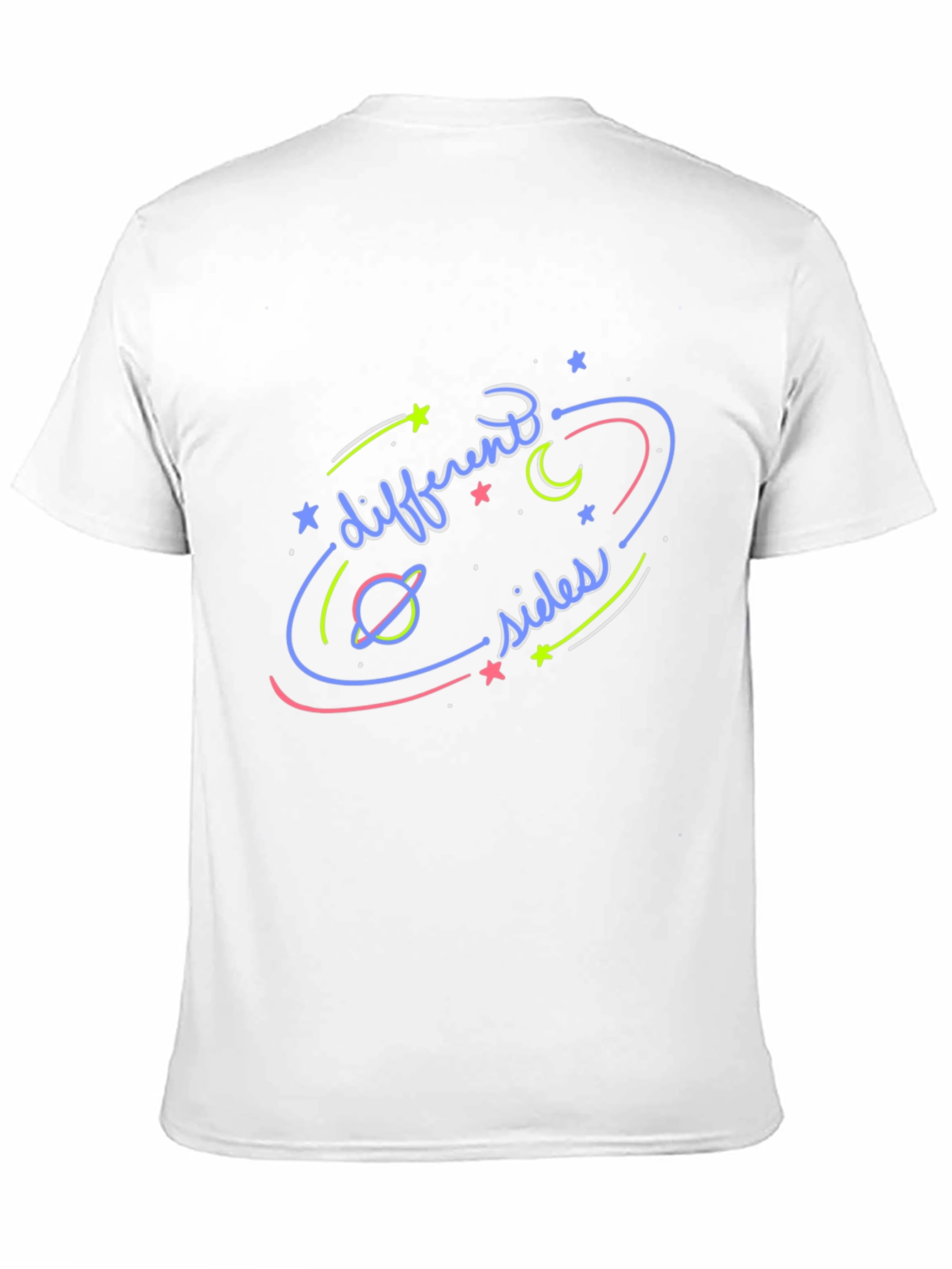 Different Sides Graphic T-Shirt Black Casual Wear