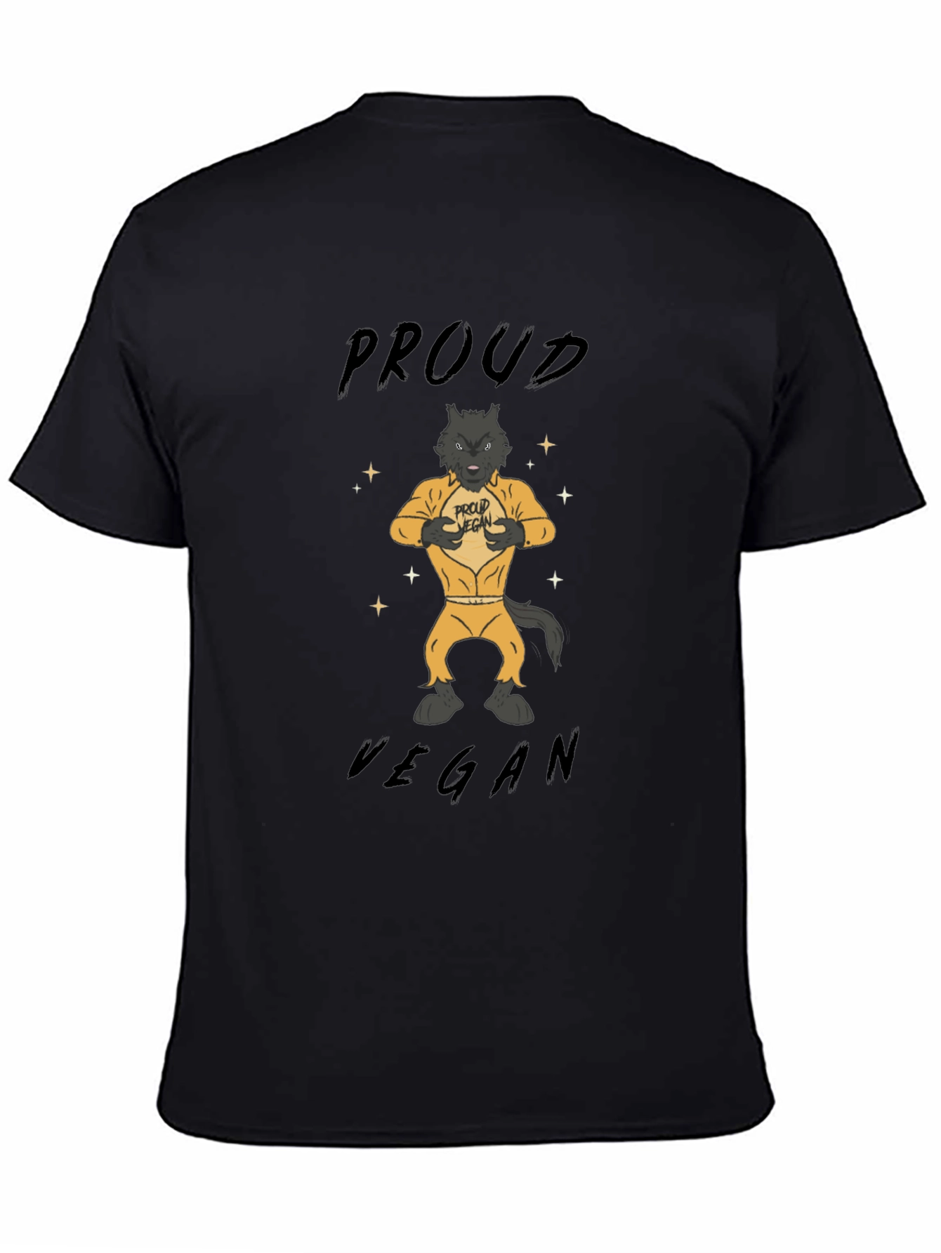 Proud Vegan Wolf T-Shirt - Black