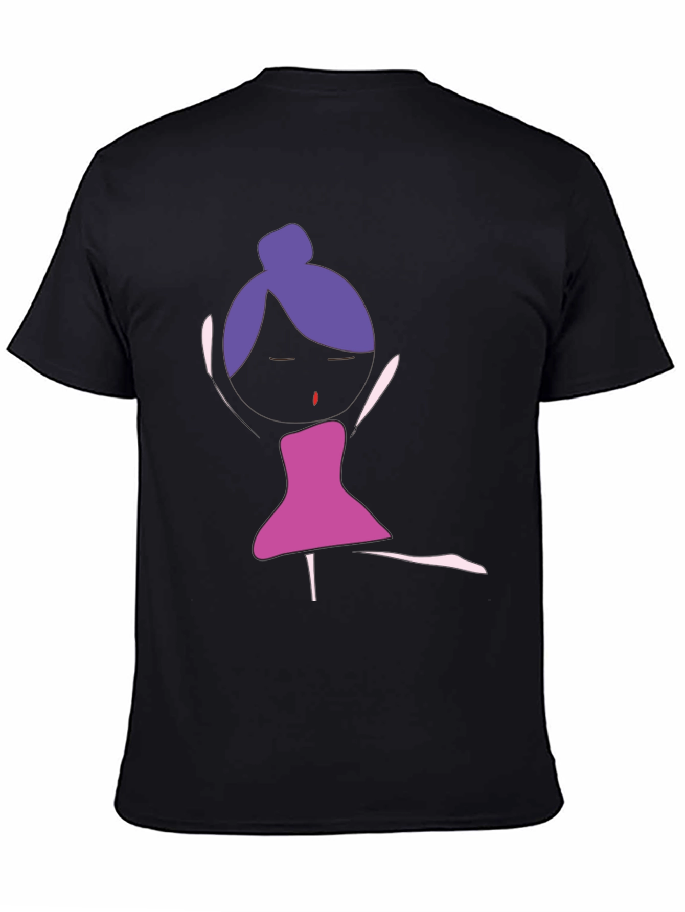 Unique Dancer Graphic Tee - Black Cotton T-Shirt