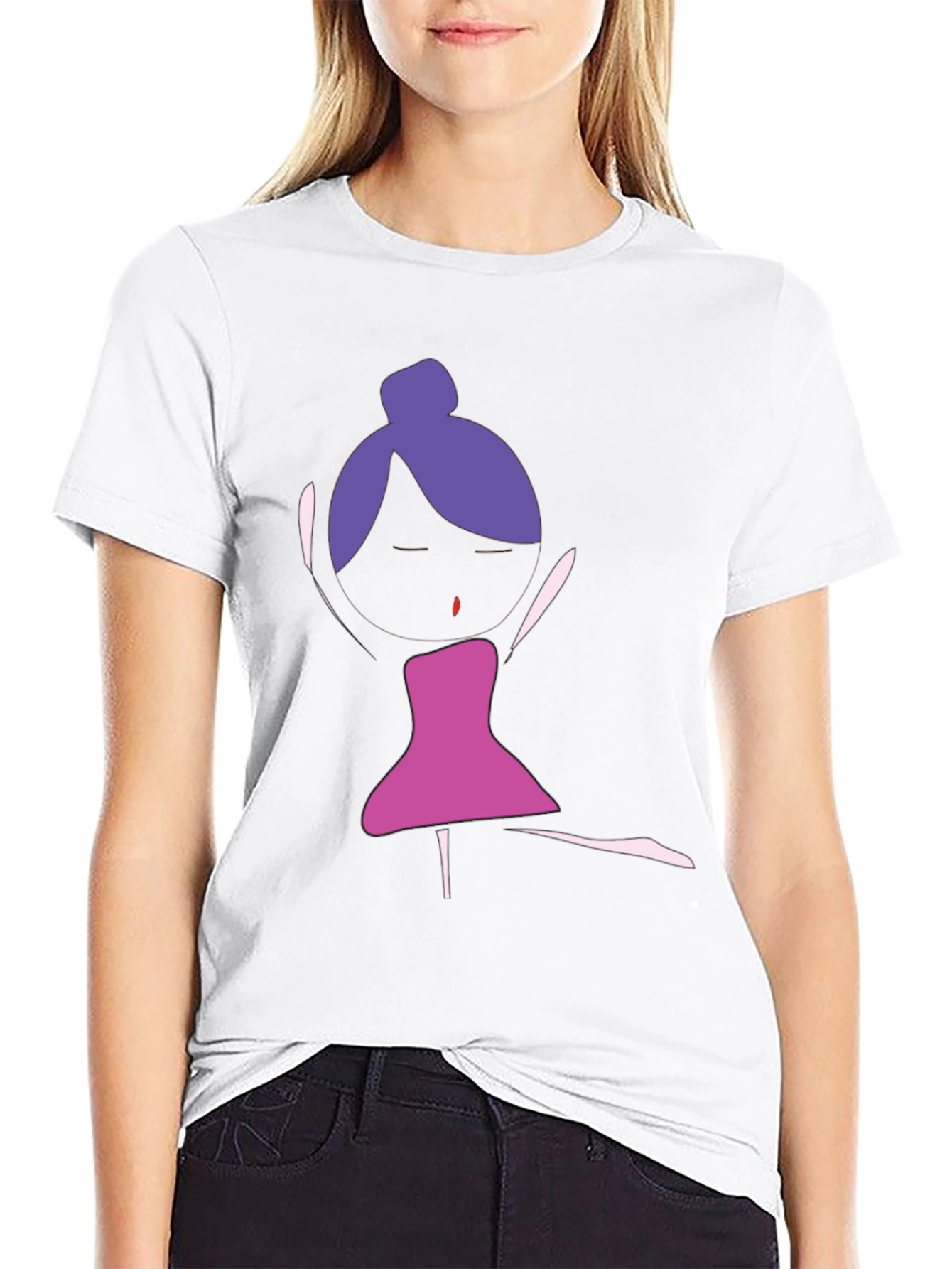 Unique Dancer Graphic Tee - Black Cotton T-Shirt