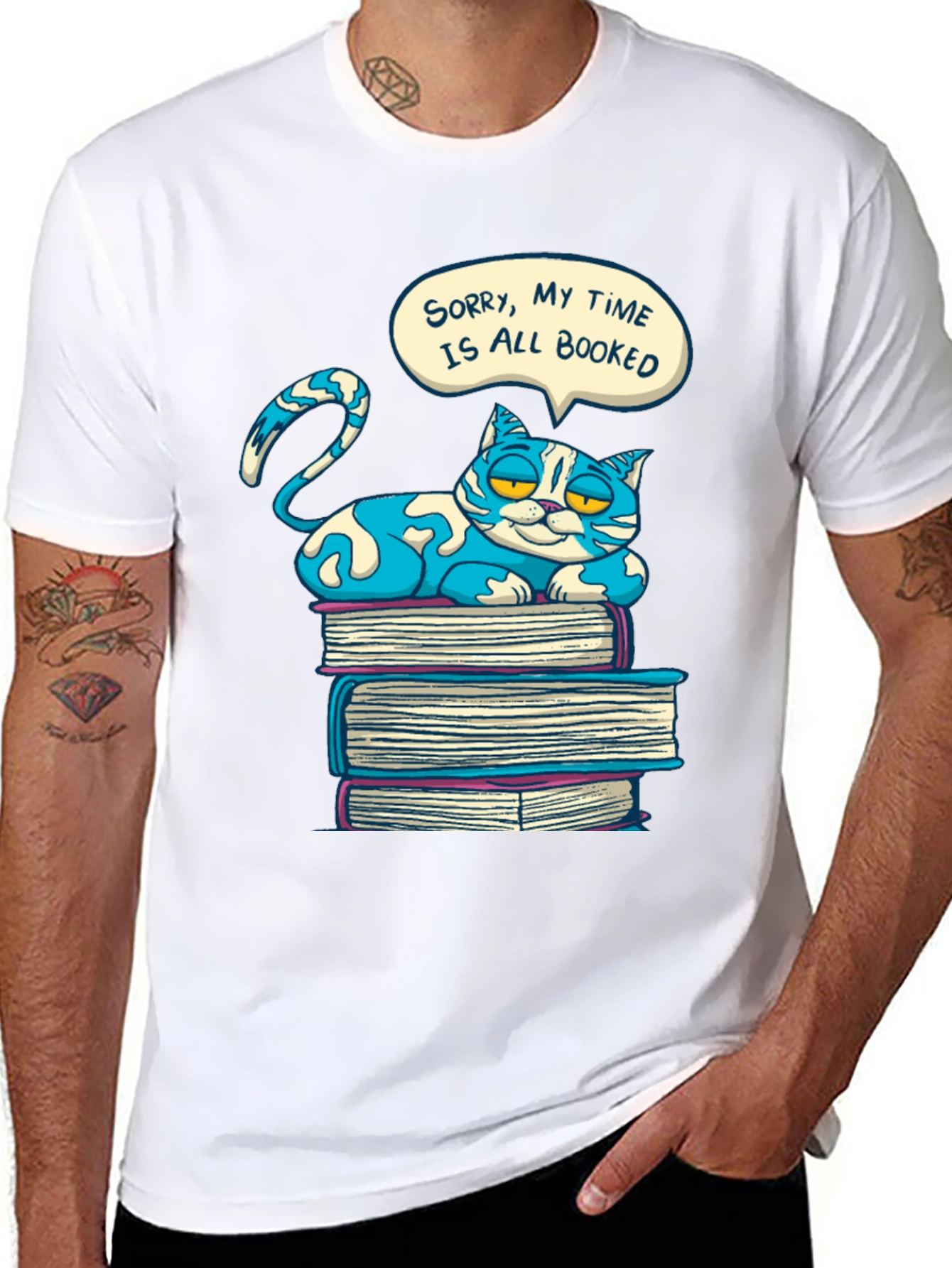 Booked Cat Graphic T-Shirt